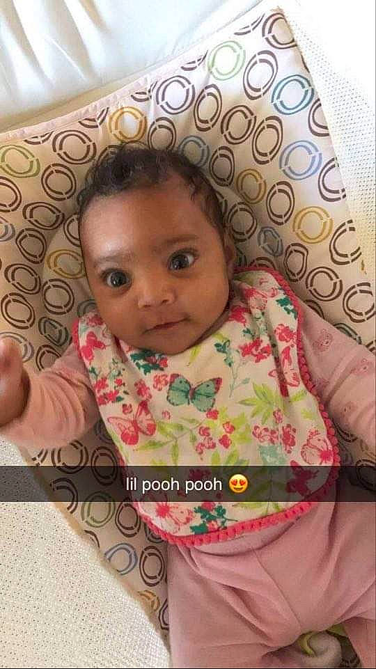 Skylah is registered to the contest to win money with this photo: baby, cheek, child, close_up, face, forehead, head, linens, lip, nose, pattern, person, skin, smile, textile, toddler