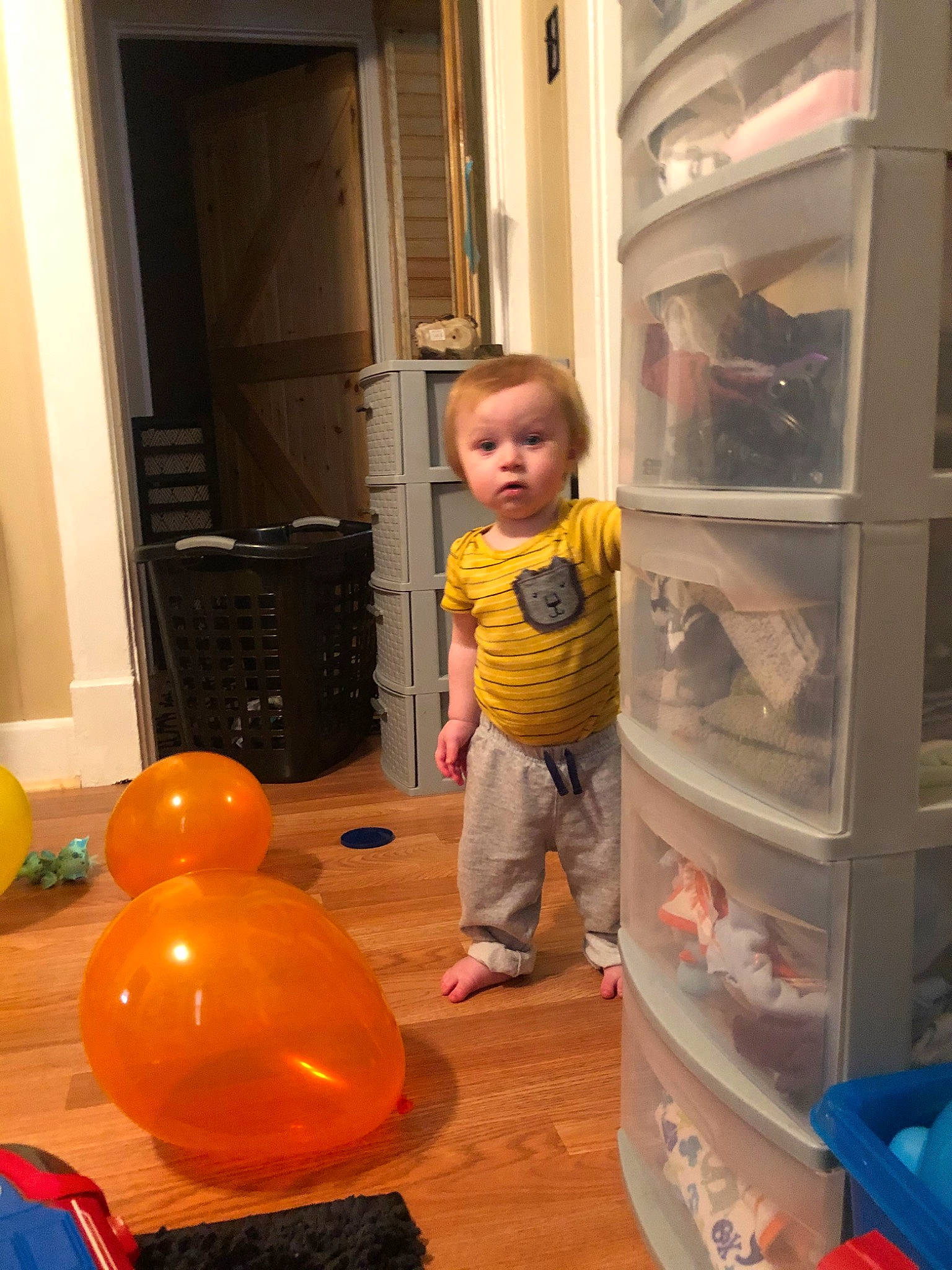Maddux is registered to the contest to win money with this photo: child, floor, fun, person, play, room, toddler