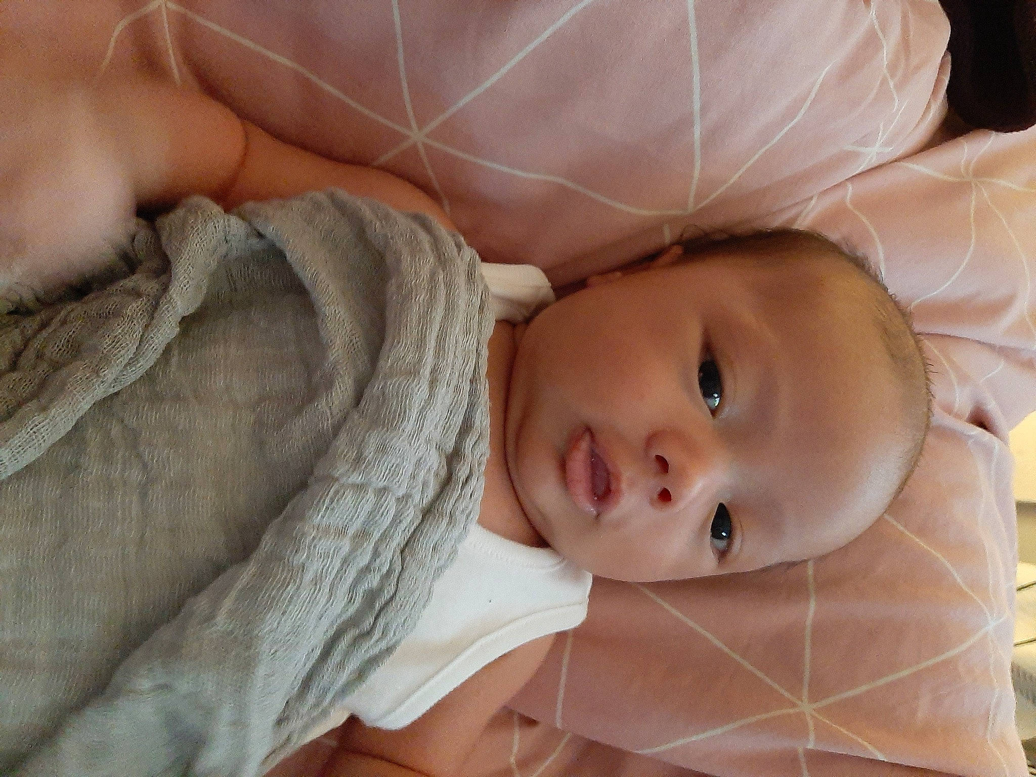 Hamish joined the competition — help win amazing prizes! baby, baby_toddler_clothing, cheek, child, comfort, eyelash, happy, iris, linens, lip, neck, nose, person, portrait_photography, skin, sleeve, textile, toddler, wood