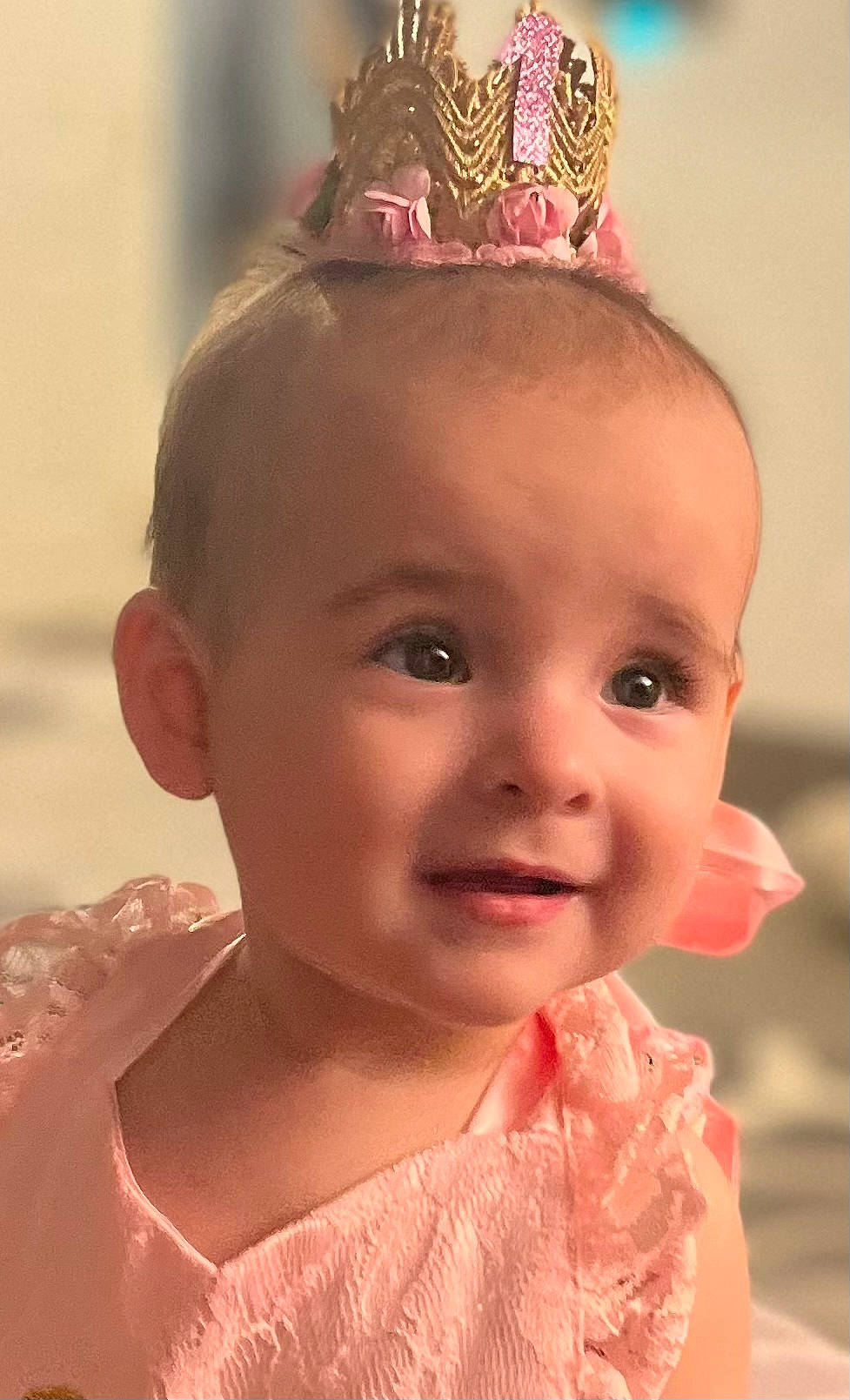 Mila joined the competition — help win amazing prizes! baby, baby_toddler_clothing, cheek, chin, dress, eye, eyelash, face, forehead, happy, headgear, iris, joy, lip, nose, person, pink, skin, sleeve, smile