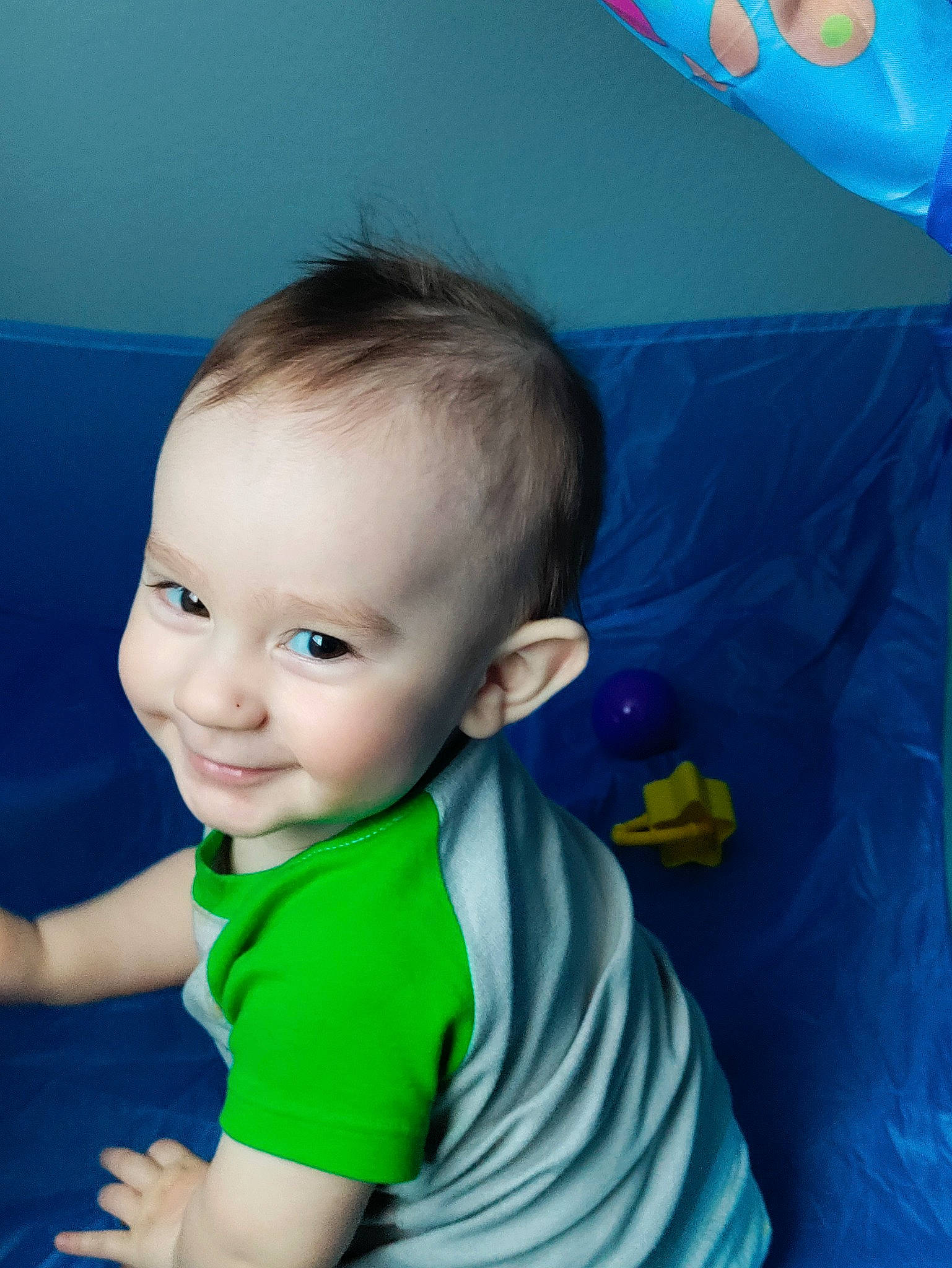 Lucius is registered to the contest to win money with this photo: aqua, azure, baby, baby_toddler_clothing, cheek, chest, electric_blue, eye, flash_photography, fun, happy, human_body, iris, joy, leisure, nose, person, recreation, skin, smile