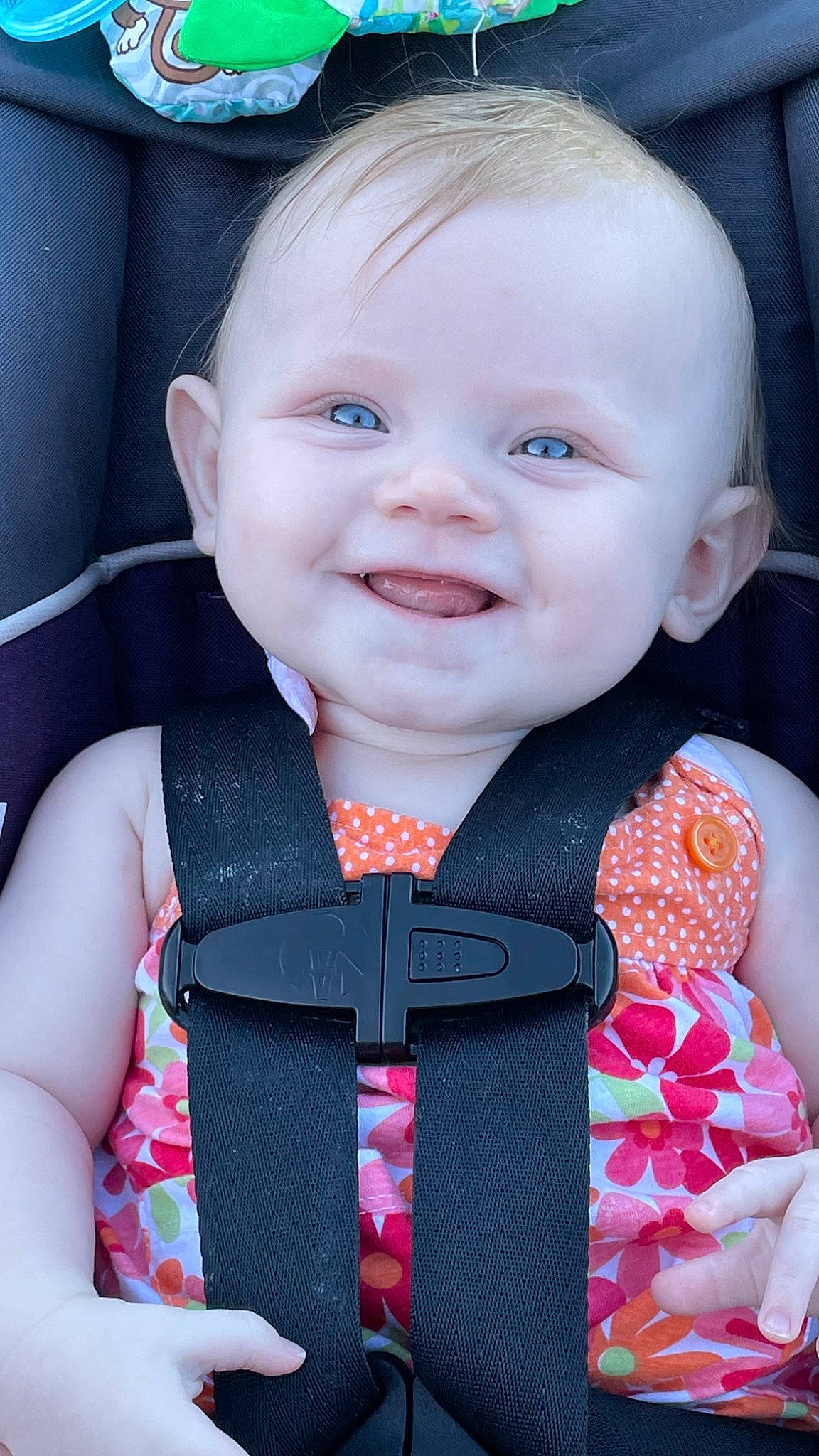 Adalynn joined the competition — help win amazing prizes! baby, baby_toddler_clothing, blond, cheek, child, dress, electric_blue, face, happy, head, iris, joy, lip, nose, person, pink, product, red, skin, sleeve