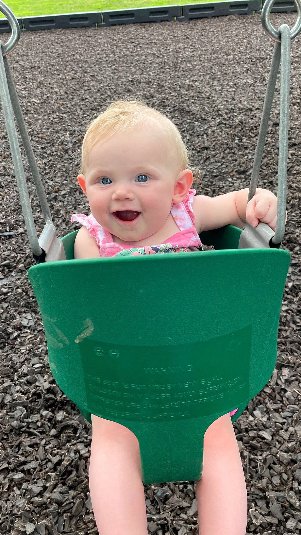 Adalynn is registered to the contest to win money with this photo: baby, baby_toddler_clothing, blue, cheek, child, eye, fun, grass, hand, happy, human_body, joy, leaf, leisure, people_in_nature, person, pink, product, skin, smile