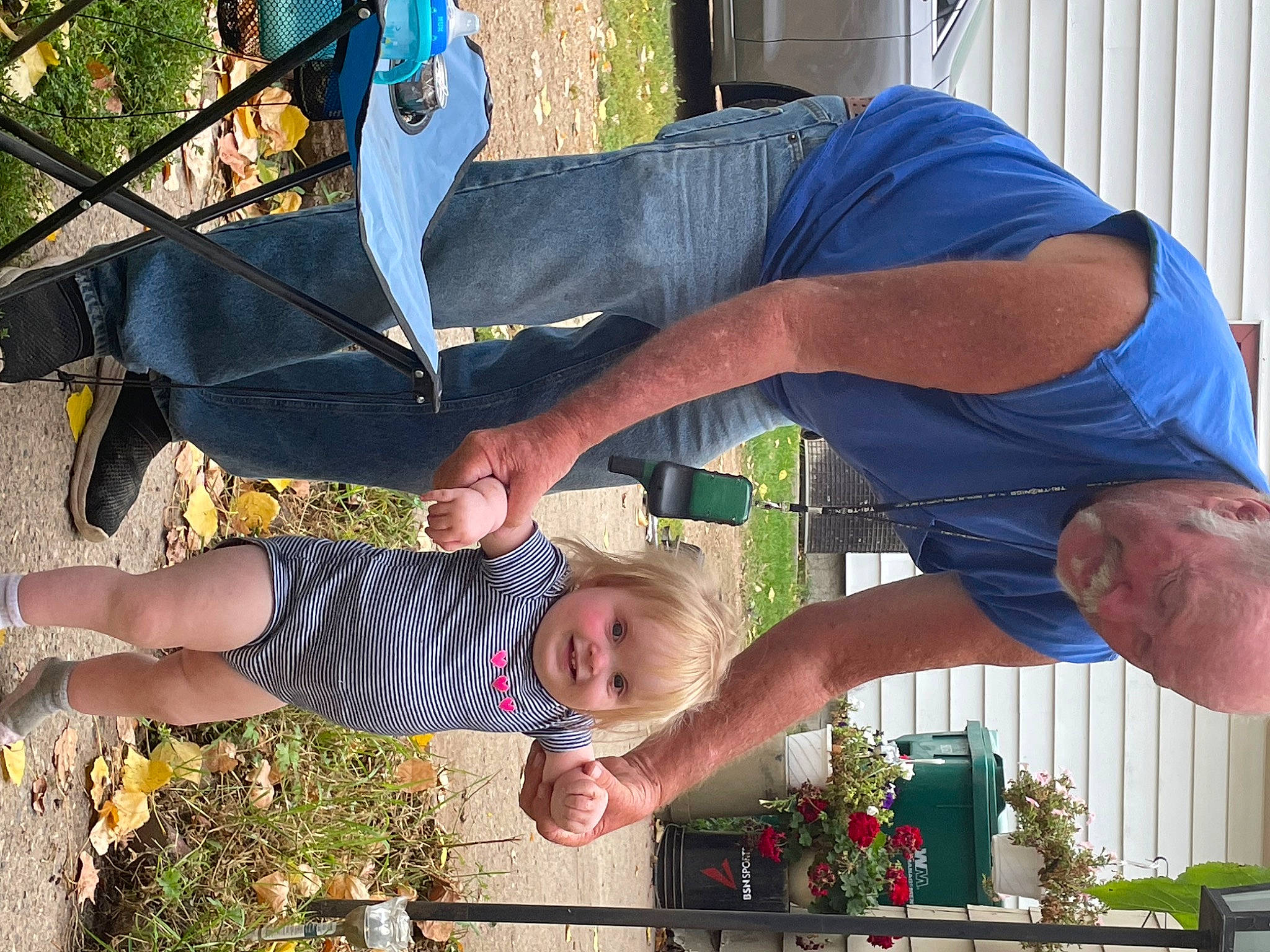 Catherine joined the competition — help win amazing prizes! arm, blue, child, event, flowerpot, fun, gesture, grass, green, happy, human_leg, joy, leisure, people, people_in_nature, person, plant, shorts, smile, thigh