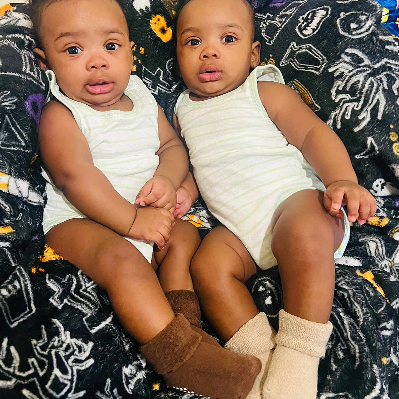 Enzo And Ezra is registered to the contest to win money with this photo: baby, bed, bedroom, clothing, couch, cushion, face, furniture, happy, head, homedecor, hosiery, indoors, people, person, photography, portrait, room, shorts, sock