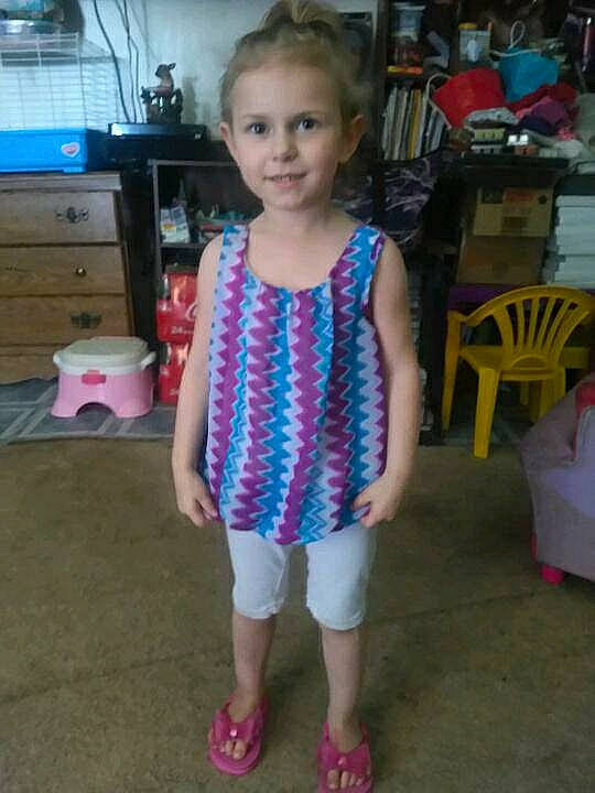 Ariella Zimmerman joined the competition — help win amazing prizes! child, clothing, day, fun, girl, jeans, outerwear, pattern, person, pink, product, purple, shorts, shoulder, standing, textile, toddler