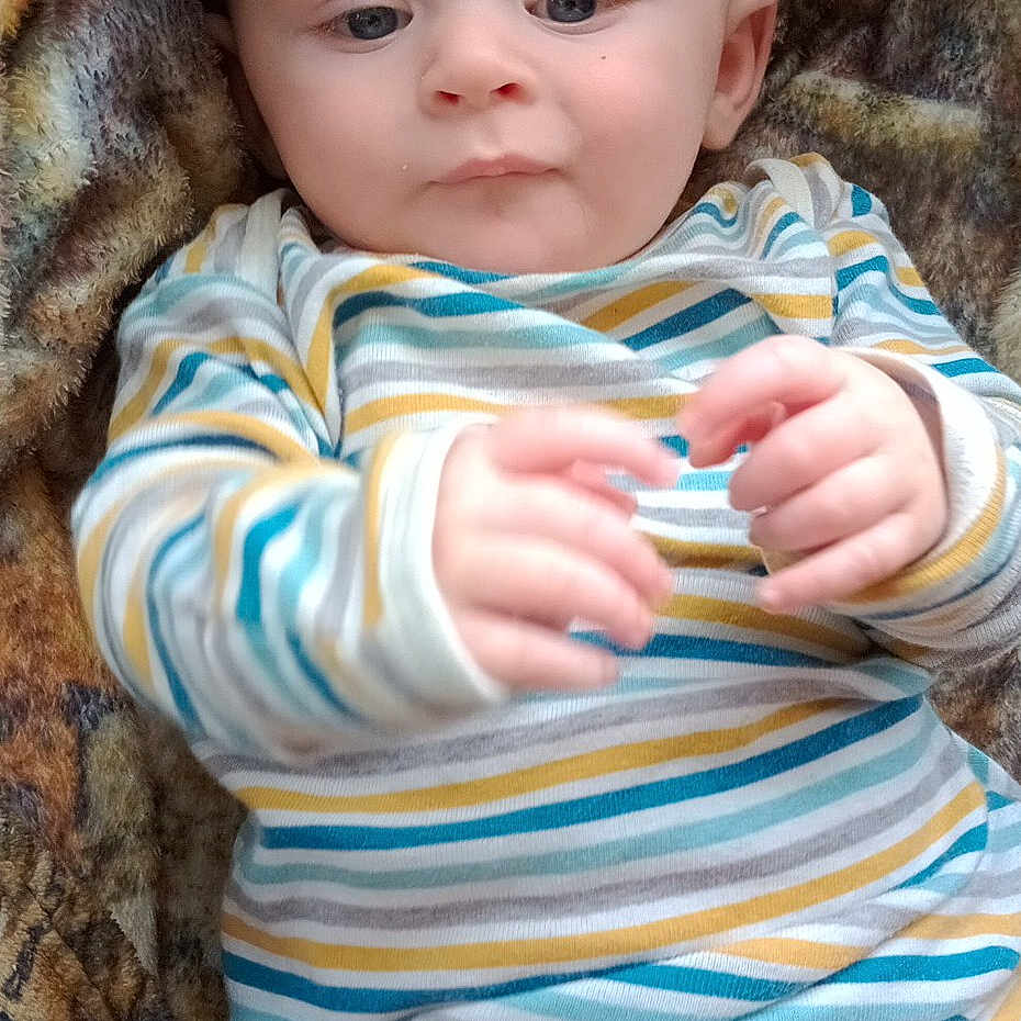 Alastor joined the competition — help win amazing prizes! baby, bodypart, clothing, cutlery, diaper, face, finger, furniture, hand, happy, head, newborn, person, photography, portrait, shorts, sitting, smile, spoon, t_shirt