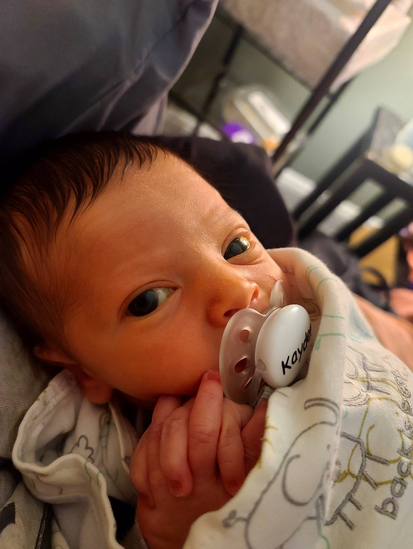 Kayden joined the competition — help win amazing prizes! baby, baby_toddler_clothing, beauty, cheek, comfort, drinkware, ear, eyebrow, eyelash, finger, gesture, hand, happy, mouth, nail, nose, organ, person, skin, thumb