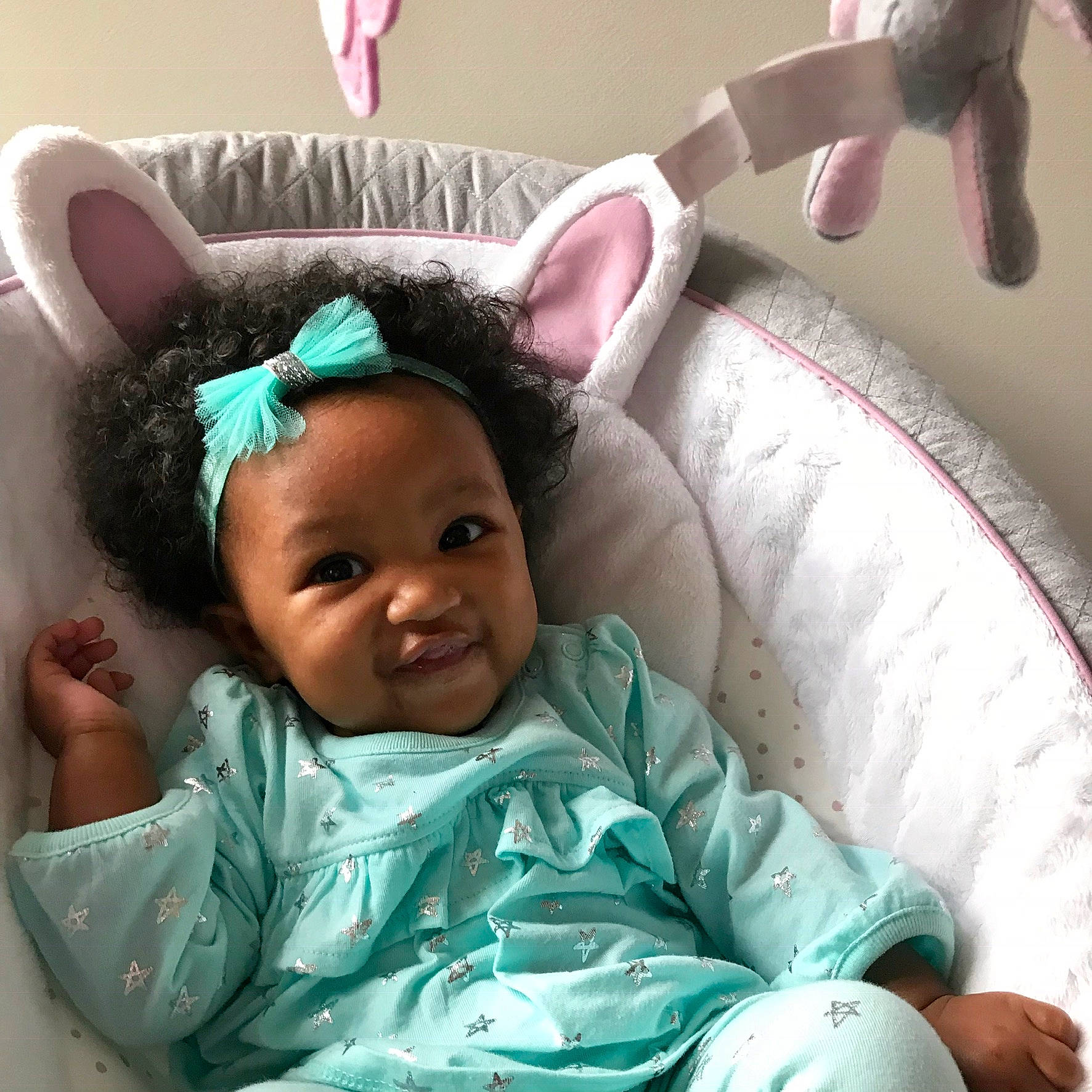 Zaila joined the competition — help win amazing prizes! child, ear, eye, hair_accessory, head, headgear, infant, iris, joy, organ, person, pink, product, skin, toddler