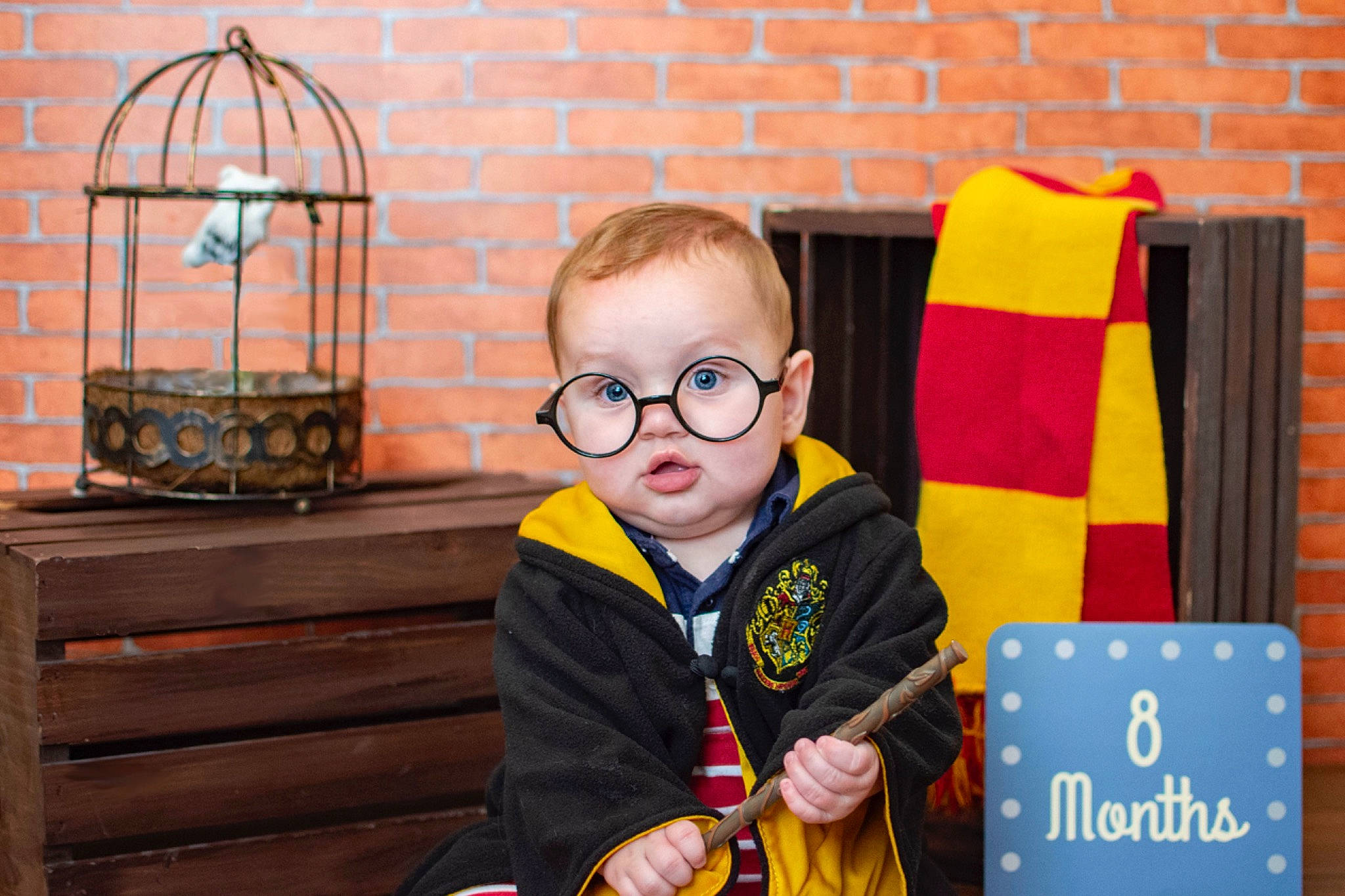 Davey joined the competition — help win amazing prizes! child, design, eyewear, glasses, jacket, orange, outerwear, pattern, person, personal_protective_equipment, plaid, tartan, textile, toddler, vision_care, yellow