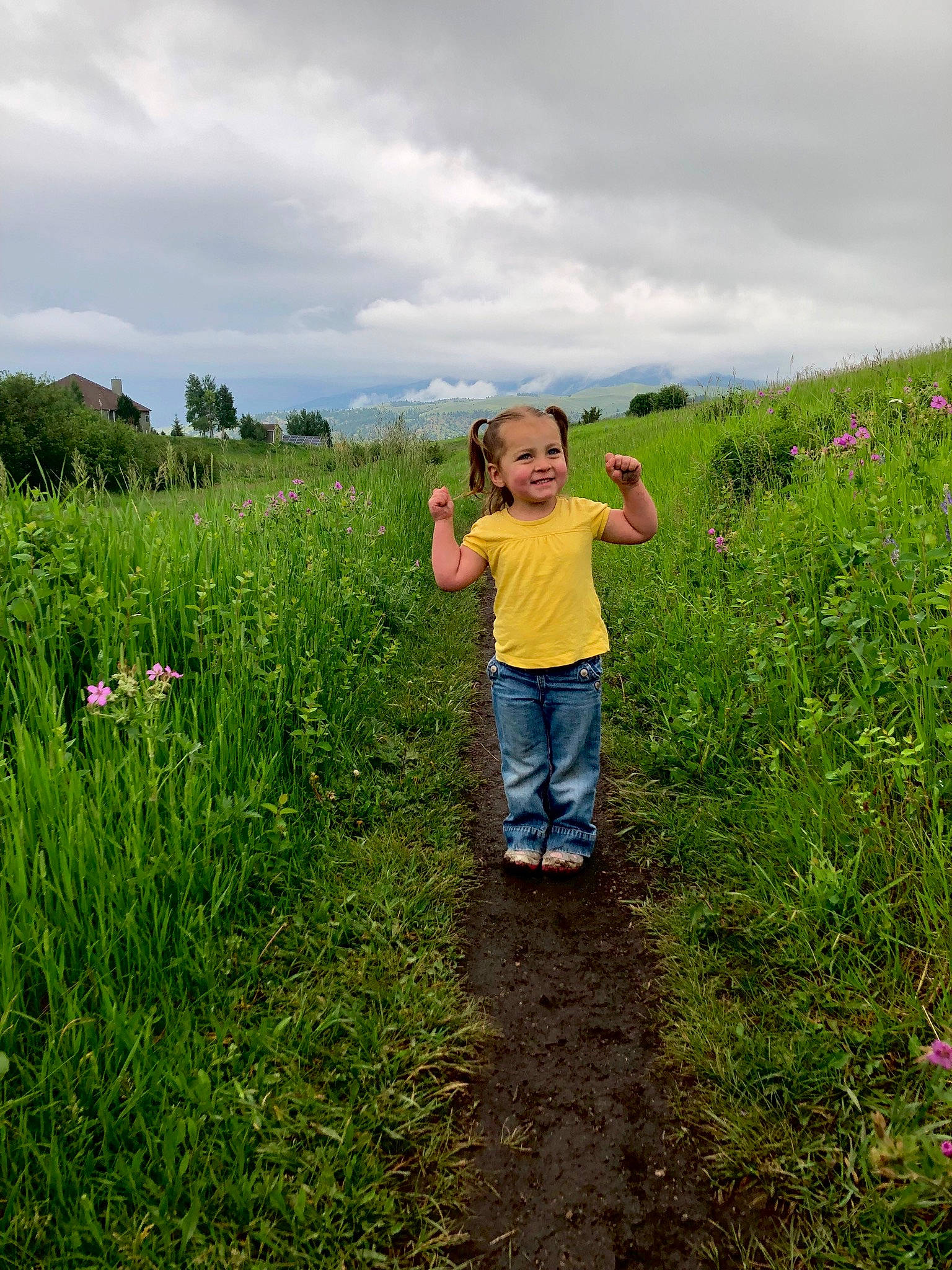 Stella joined the competition — help win amazing prizes! child, cloud, farm, grass, grass_family, grassland, green, joy, meadow, natural_landscape, nature_reserve, pasture, people_in_nature, person, plant, prairie, rural_area, sky, spring, summer
