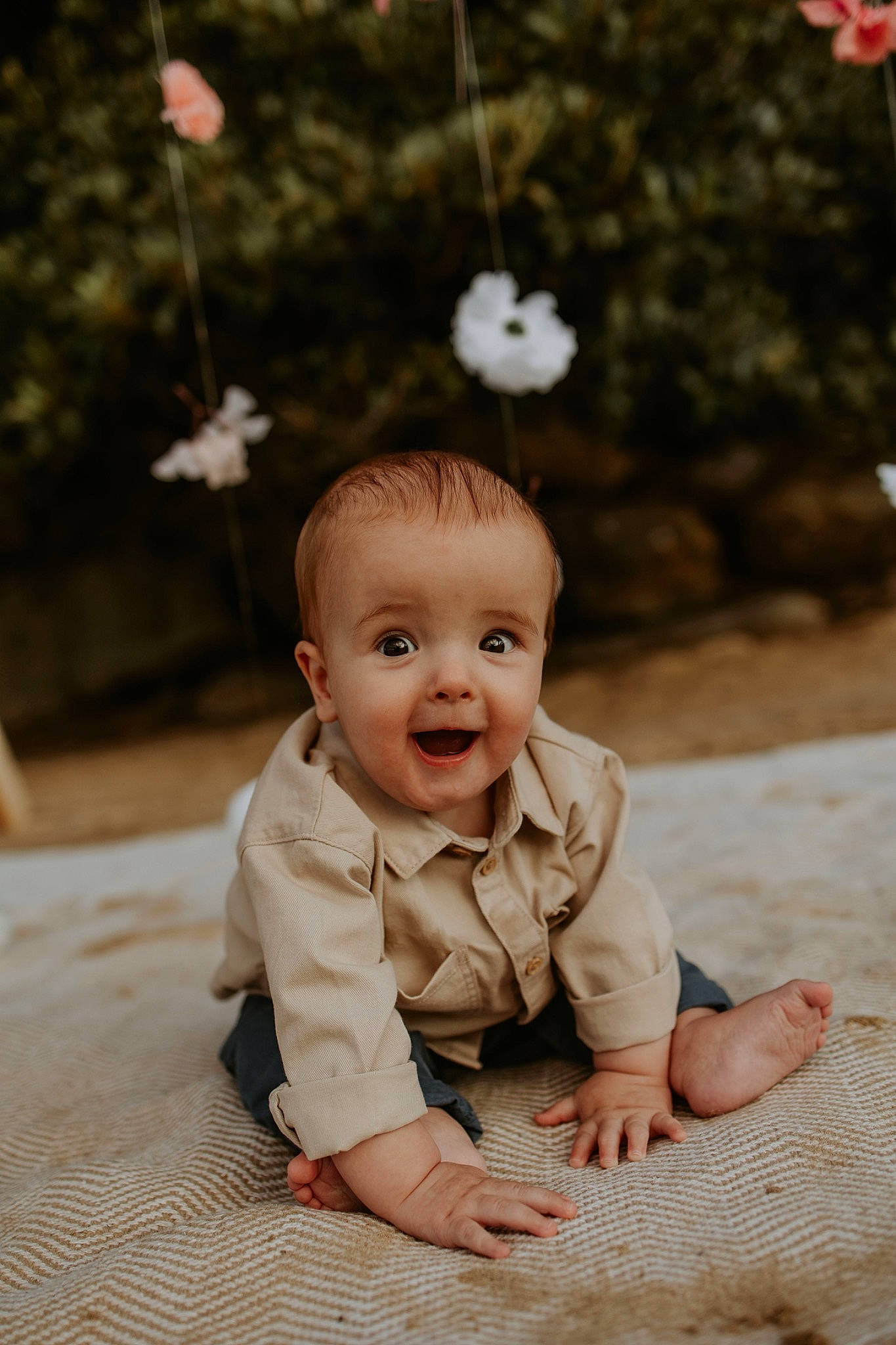 Dante joined the competition — help win amazing prizes! baby, baby_toddler_clothing, beauty, child, dress, facial_expression, flash_photography, flower, fun, grass, happy, joy, leaf, people_in_nature, person, photograph, sitting, skin, smile, standing