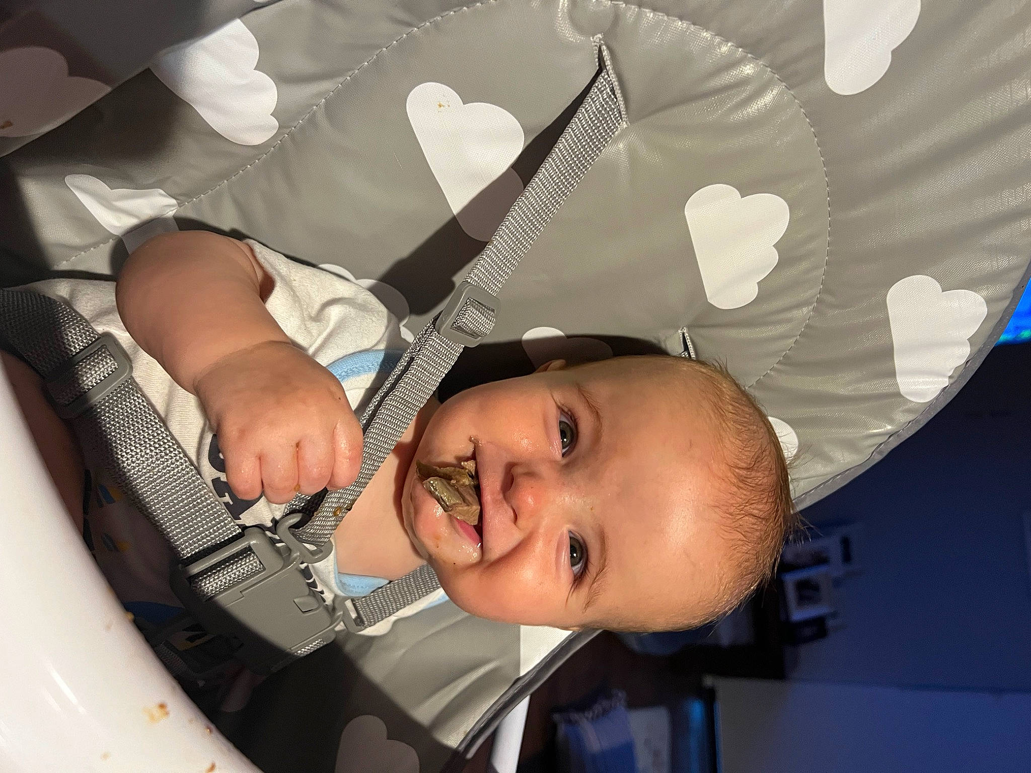 Dante is registered to the contest to win money with this photo: baby, baby_laughing, baby_products, baby_safety, baby_toddler_clothing, cheek, child, comfort, eyelash, fun, gesture, happy, person, room, smile, toddler