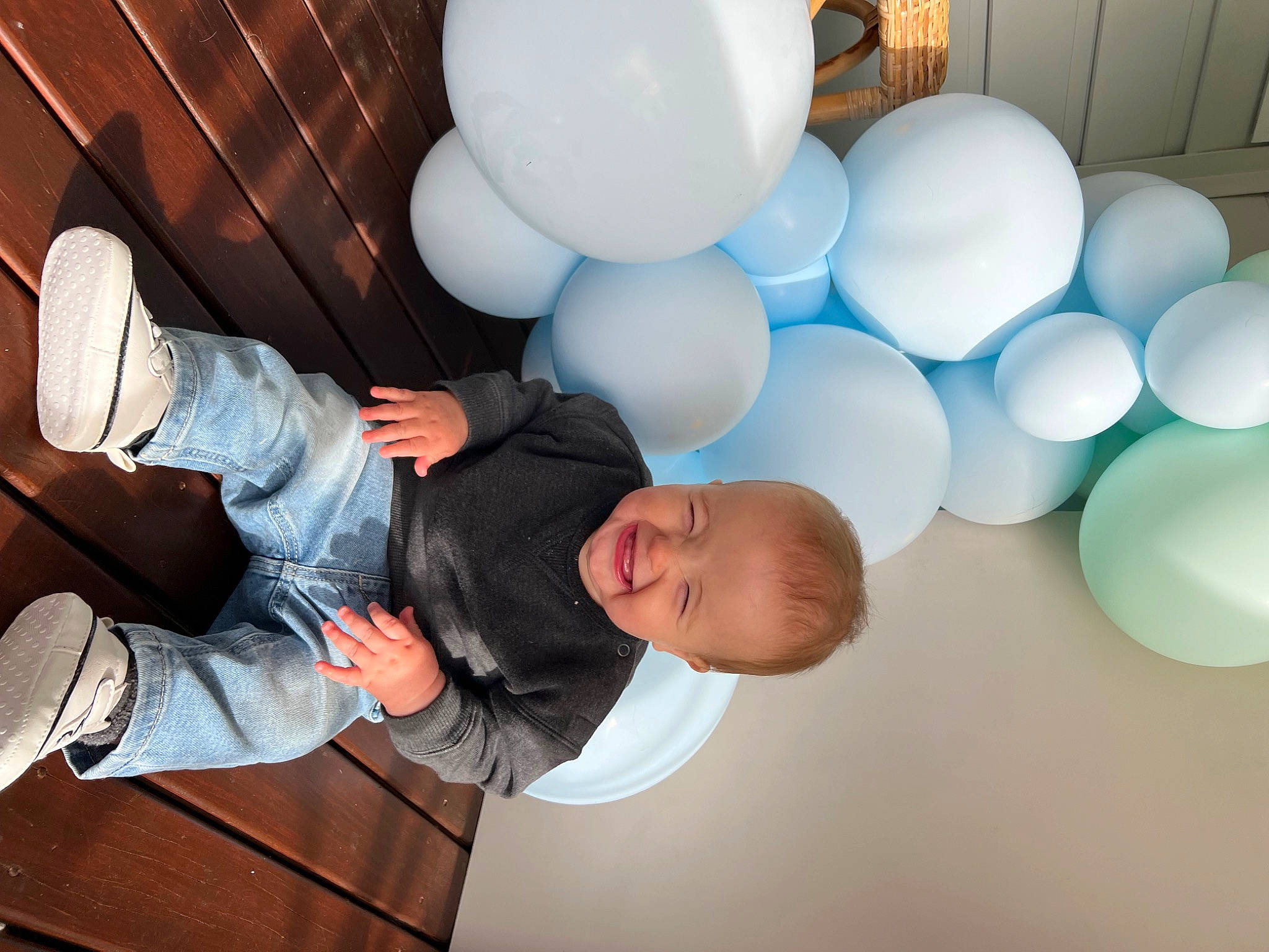 Dante joined the competition — help win amazing prizes! balloon, ceiling, child, comfort, elbow, event, font, fun, gesture, happy, human_leg, joy, knee, leisure, party_supply, person, room, sitting, space, t_shirt