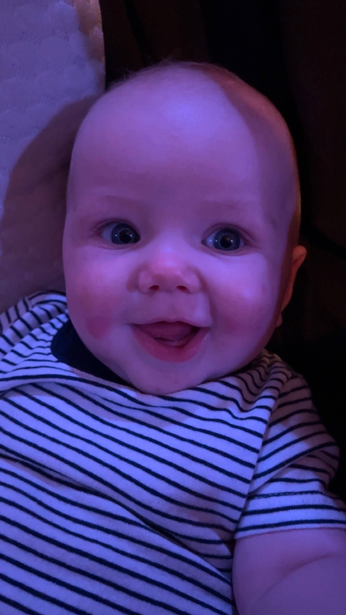 Klayton joined the competition — help win amazing prizes! baby, baby_laughing, baby_toddler_clothing, cheek, child, electric_blue, eyebrow, fun, happy, iris, laugh, lip, magenta, mouth, nose, person, purple, skin, smile, toddler