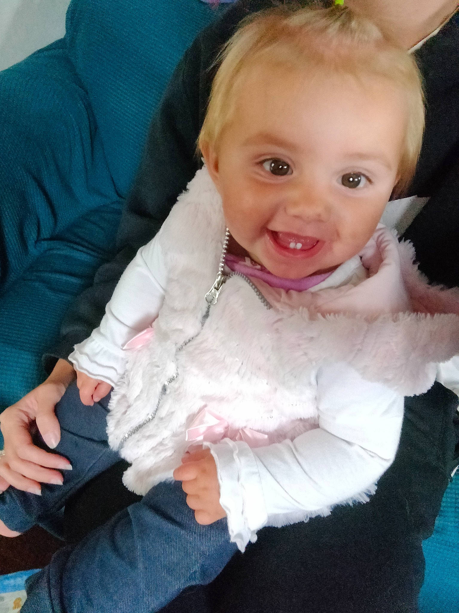 Melody joined the competition — help win amazing prizes! baby_toddler_clothing, cheek, chin, comfort, eye, eyebrow, finger, gesture, happy, head, human, iris, joy, mammal, organ, person, pink, skin, sleeve, smile