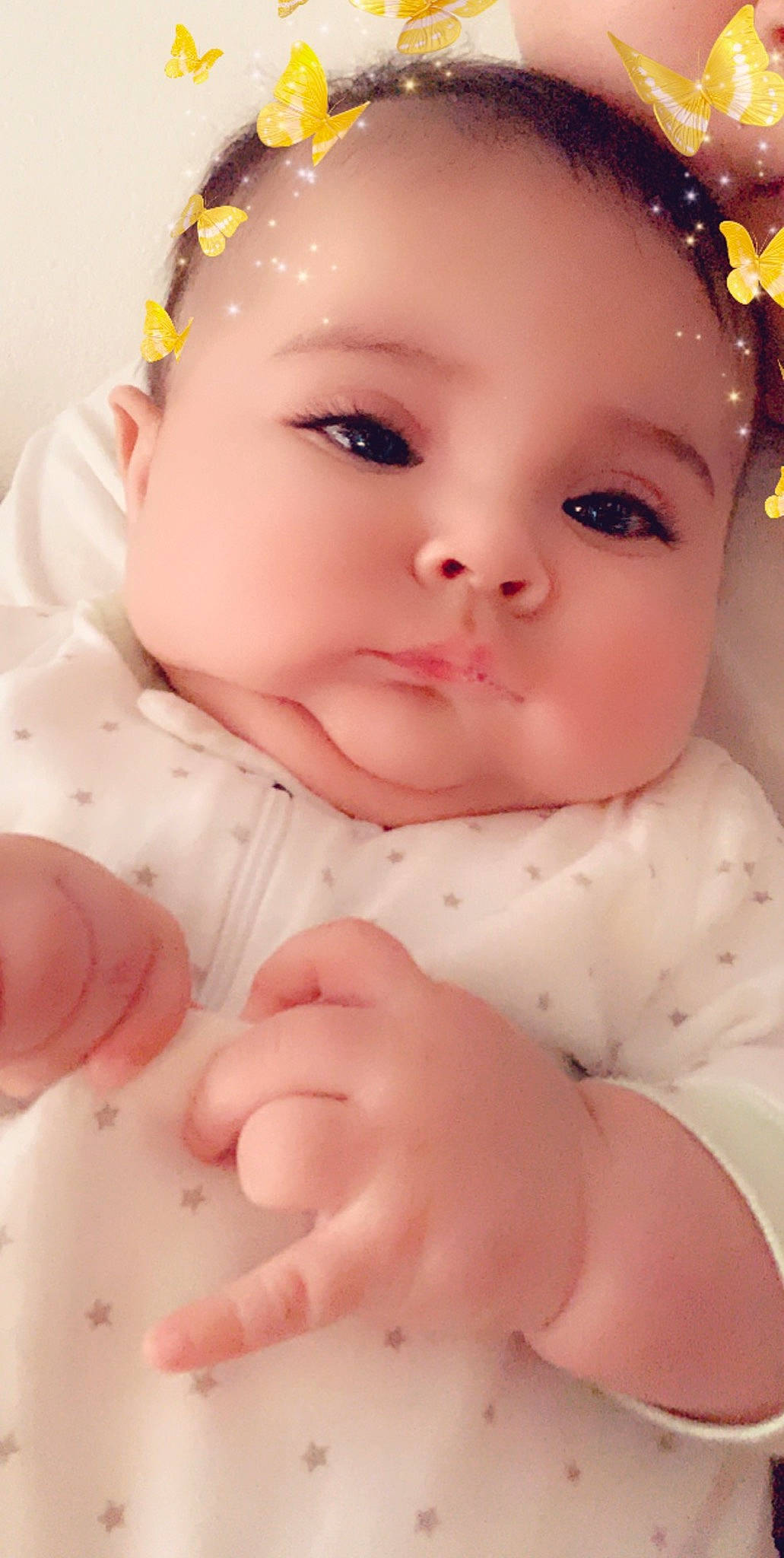 Marjorie joined the competition — help win amazing prizes! baby, beauty, cheek, child, chin, close_up, eye, eyebrow, face, finger, forehead, hair_accessory, hand, head, lip, mouth, nose, person, pink, skin