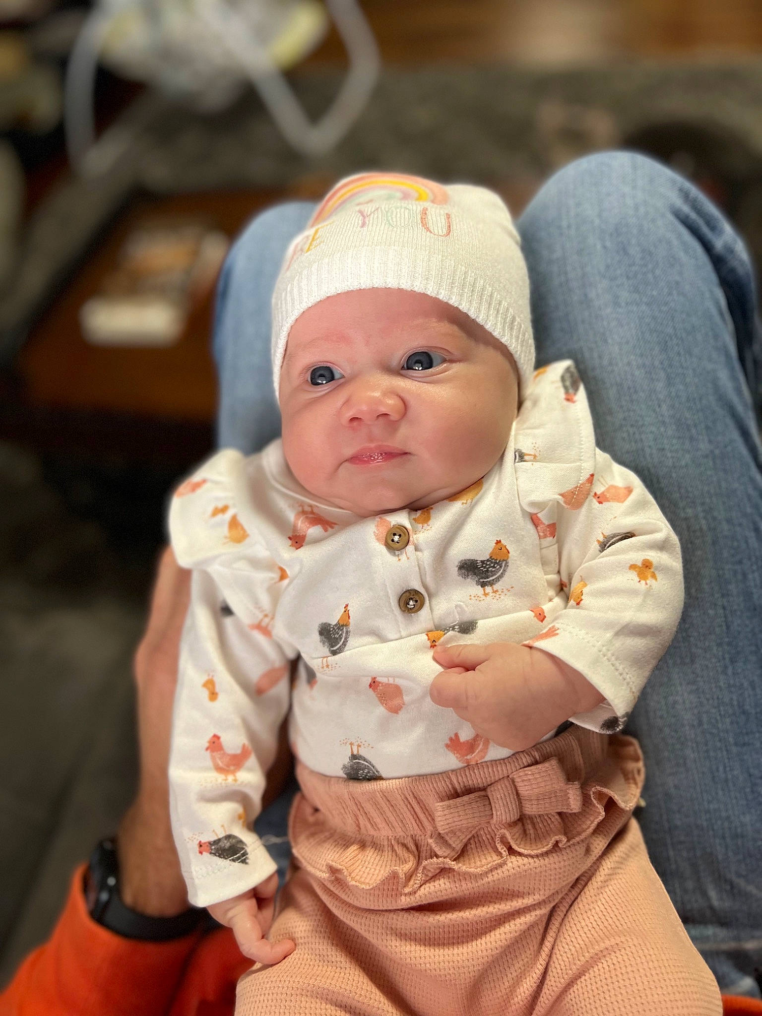 Ellianna joined the competition — help win amazing prizes! baby, baby_products, baby_toddler_clothing, cap, cheek, child, chin, comfort, eye, fun, fur, happy, hat, headgear, headwear, lip, nose, person, portrait_photography, sitting