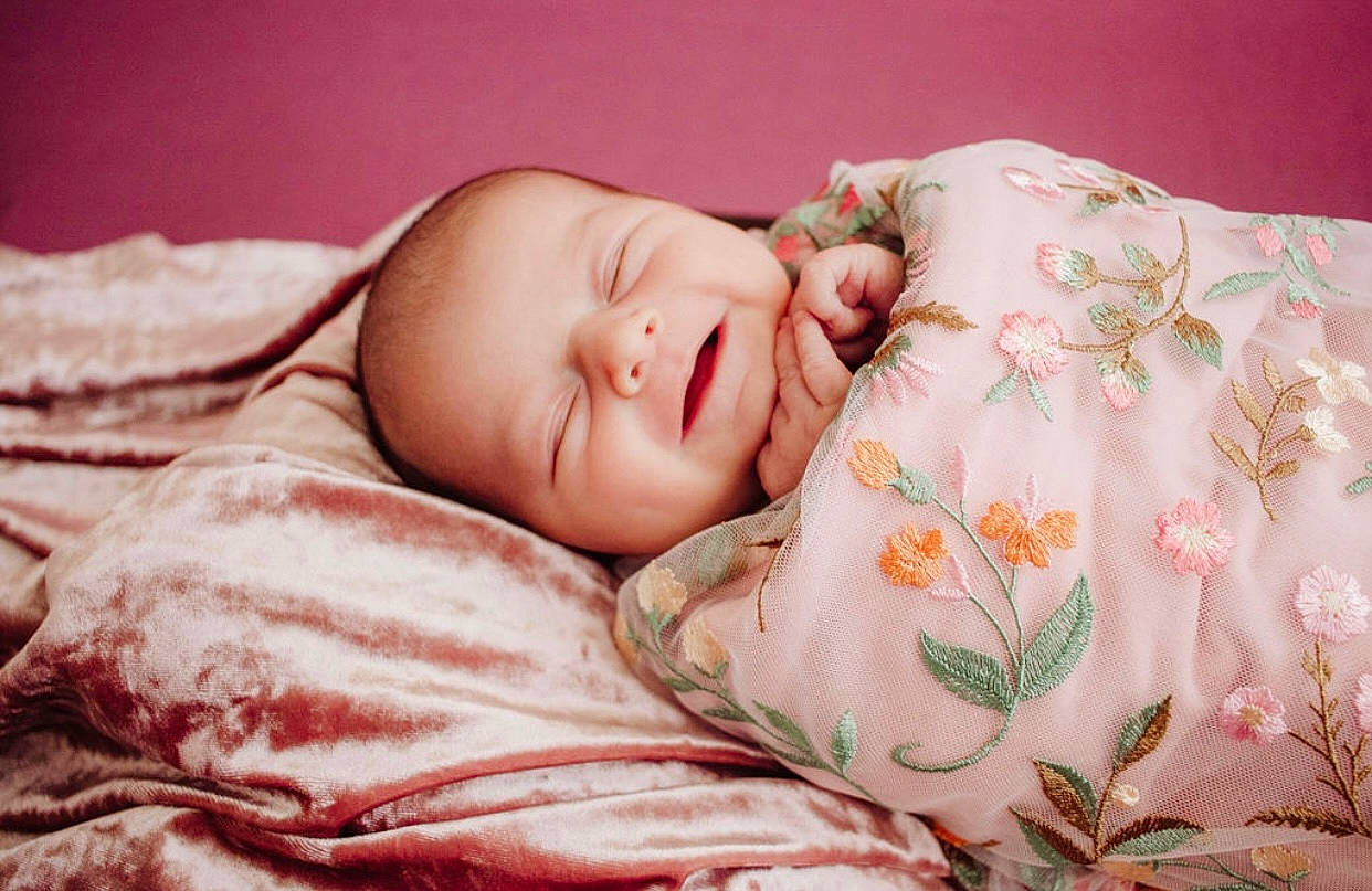 Avery is registered to the contest to win money with this photo: baby, baby_sleeping, baby_toddler_clothing, cheek, child, comfort, eye, eyelash, flash_photography, flower, happy, hat, linens, lip, neck, pattern, person, pink, skin, sleeve