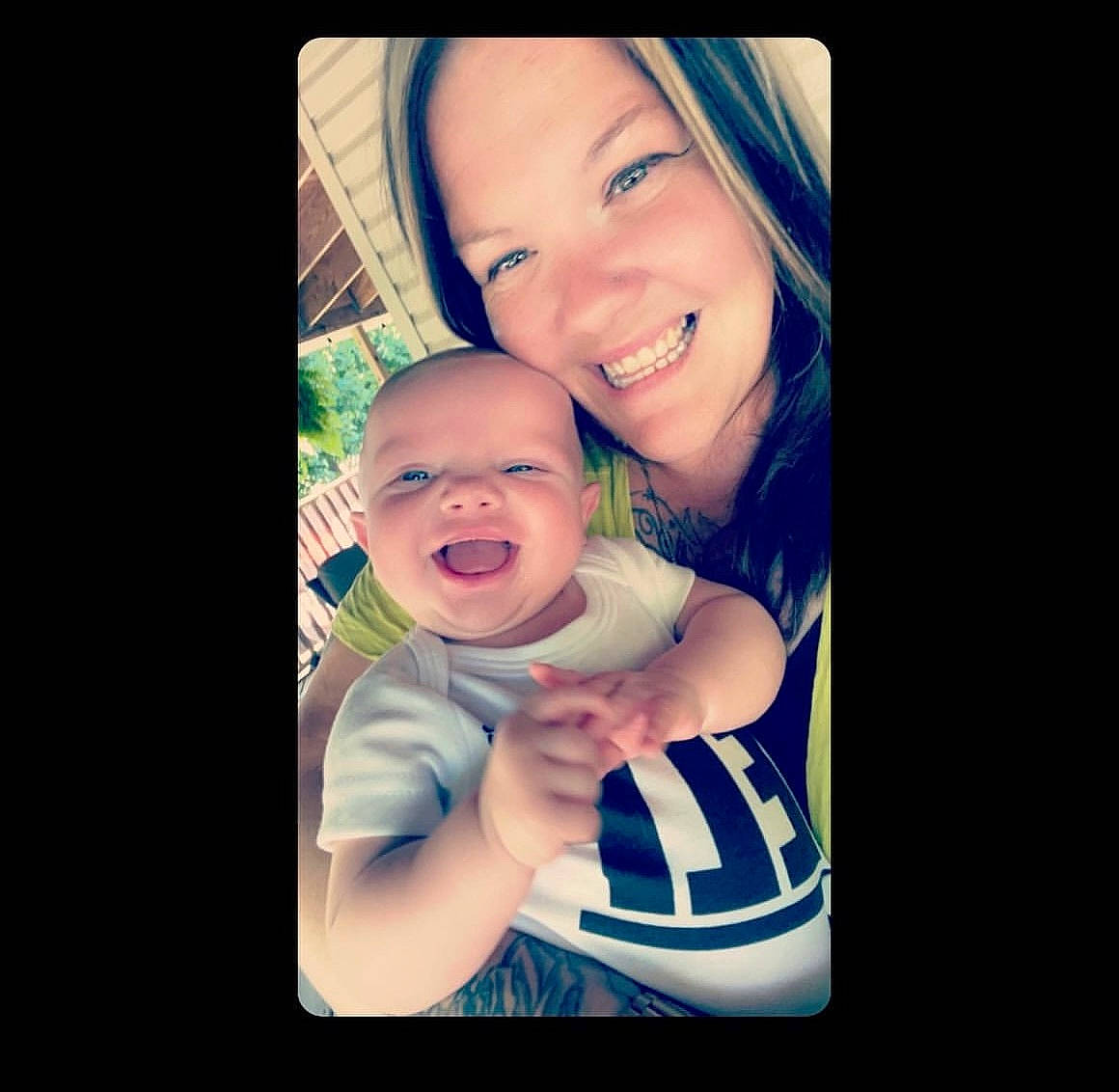 Garrett joined the competition — help win amazing prizes! baby, baby_toddler_clothing, child, electric_blue, flash_photography, font, fun, gesture, happy, joy, laugh, love, magenta, person, photo_caption, plant, sky, sleeve, smile, t_shirt