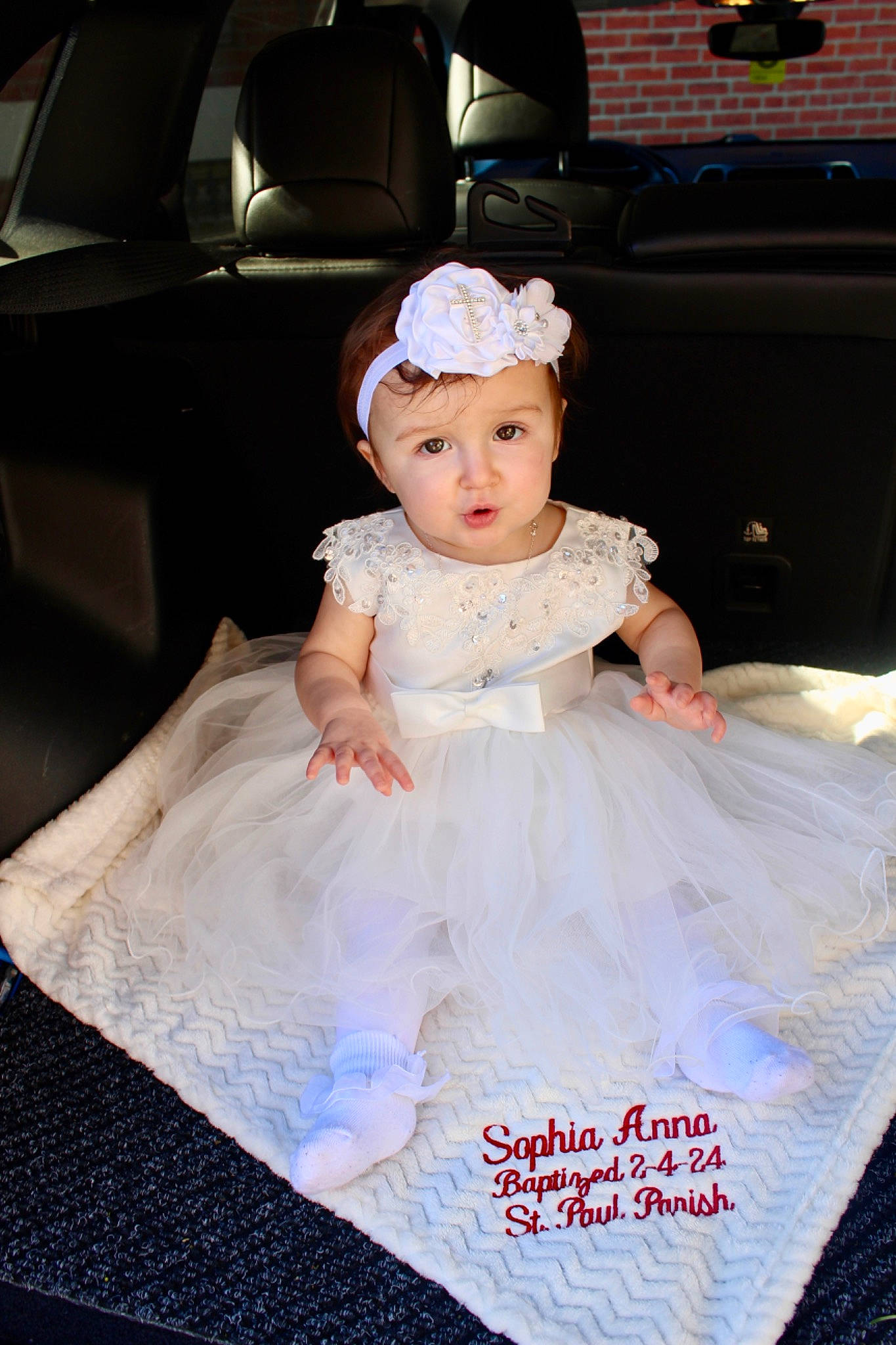 Sophia joined the competition — help win amazing prizes! baby_toddler_clothing, bridal_accessory, bridal_party_dress, day_dress, dress, embellishment, event, fashion_accessory, fashion_design, flash_photography, formal_wear, fun, gown, happy, headpiece, headwear, jewellery, person, ruffle, sitting