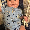 Westin joined the competition — help win amazing prizes! baby, child, mickey_mouse, onesie, smiling, lying_down, blanket, elephant_pattern, polka_dots, cute, infant, happy, indoor, chubby_cheeks, blue_clothing, face, person, baby_clothes, young_child, patterned_fabric