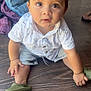 Reyden a rejoint le concours — aidez-le/la à gagner de superbes lots ! arm, baby, big_eyes, blanket, casual_clothing, child, curious_expression, cute, denim_shorts, floor, green_shoes, home, indoor, person, portrait, sitting, toddler, white_shirt, wooden_floor, young_child