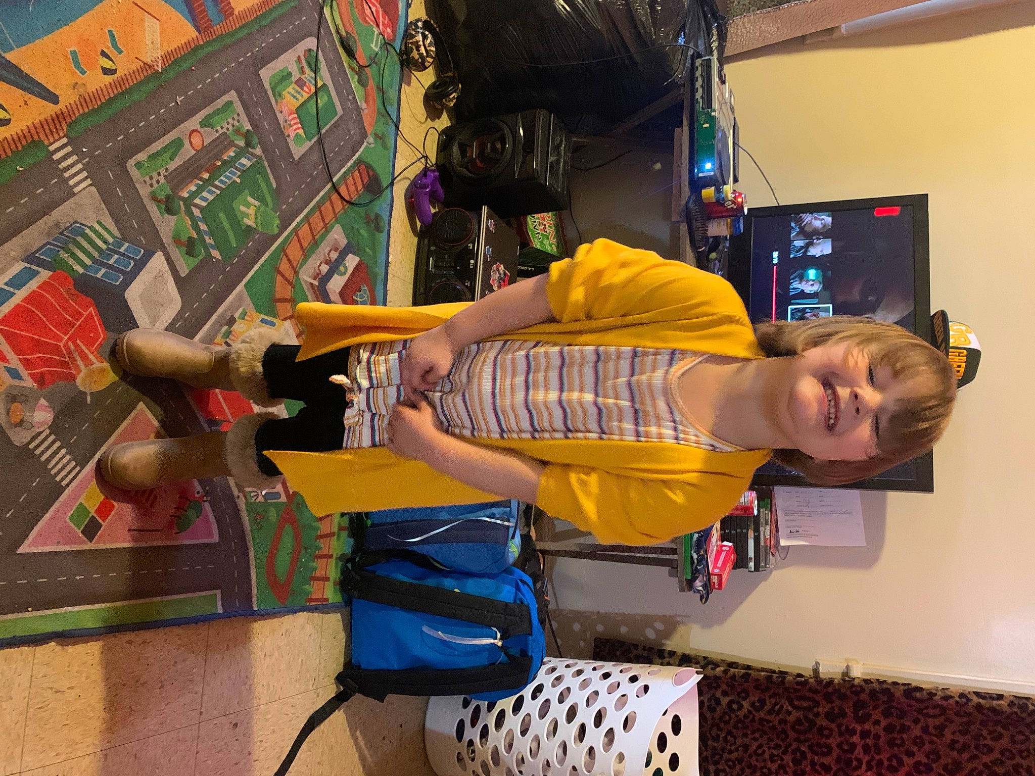 Jaelynn joined the competition — help win amazing prizes! animation, art, artist, chair, child, engineering, fun, joy, leisure, machine, person, play, recreation, room, sandal, smile, space, t_shirt, television, tire