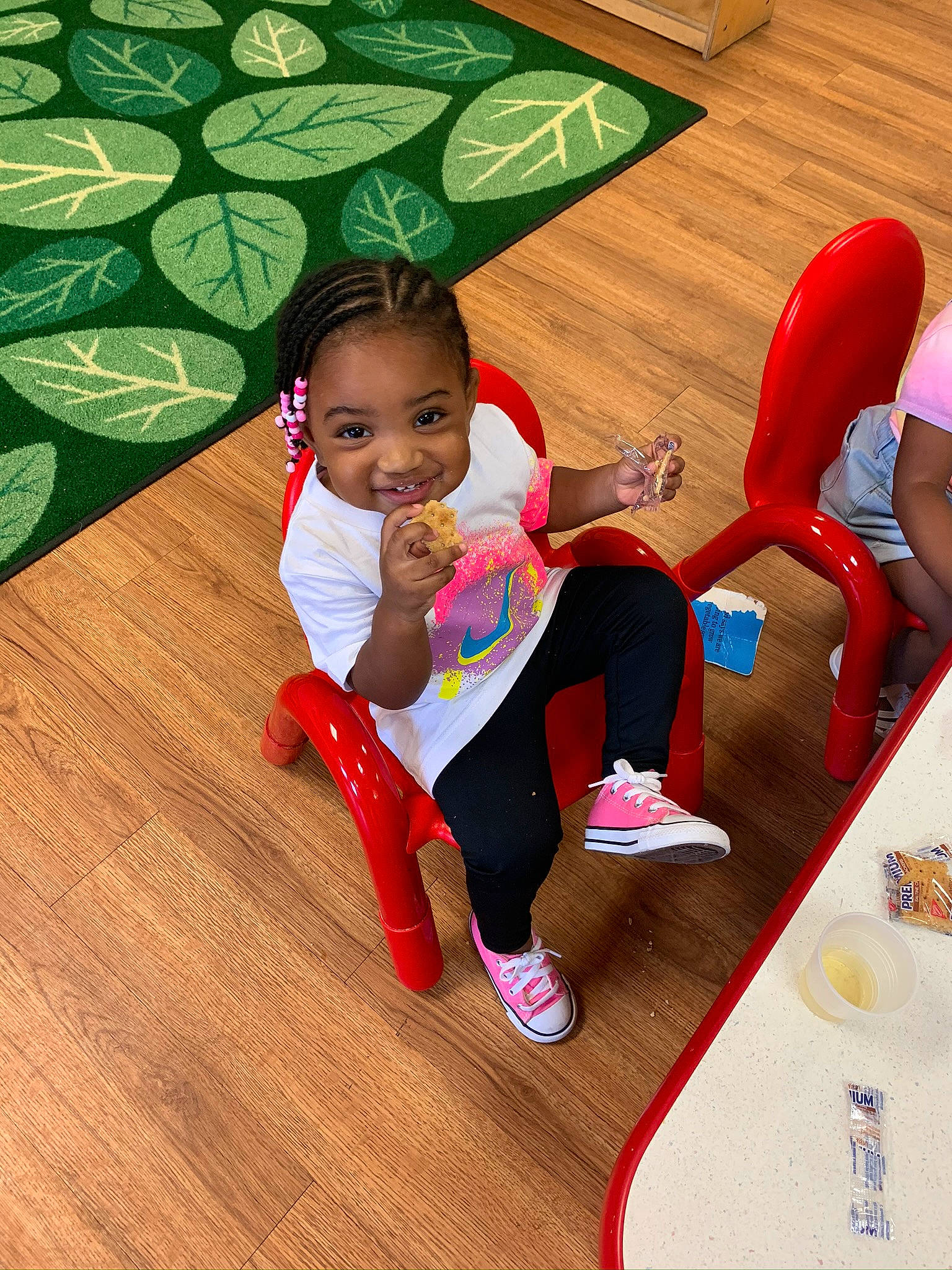 Jacee joined the competition — help win amazing prizes! baby, child, christmas, fictional_character, fun, happy, head, joy, leg, leisure, person, pink, plant, play, recreation, red, sitting, skin, smile, toddler