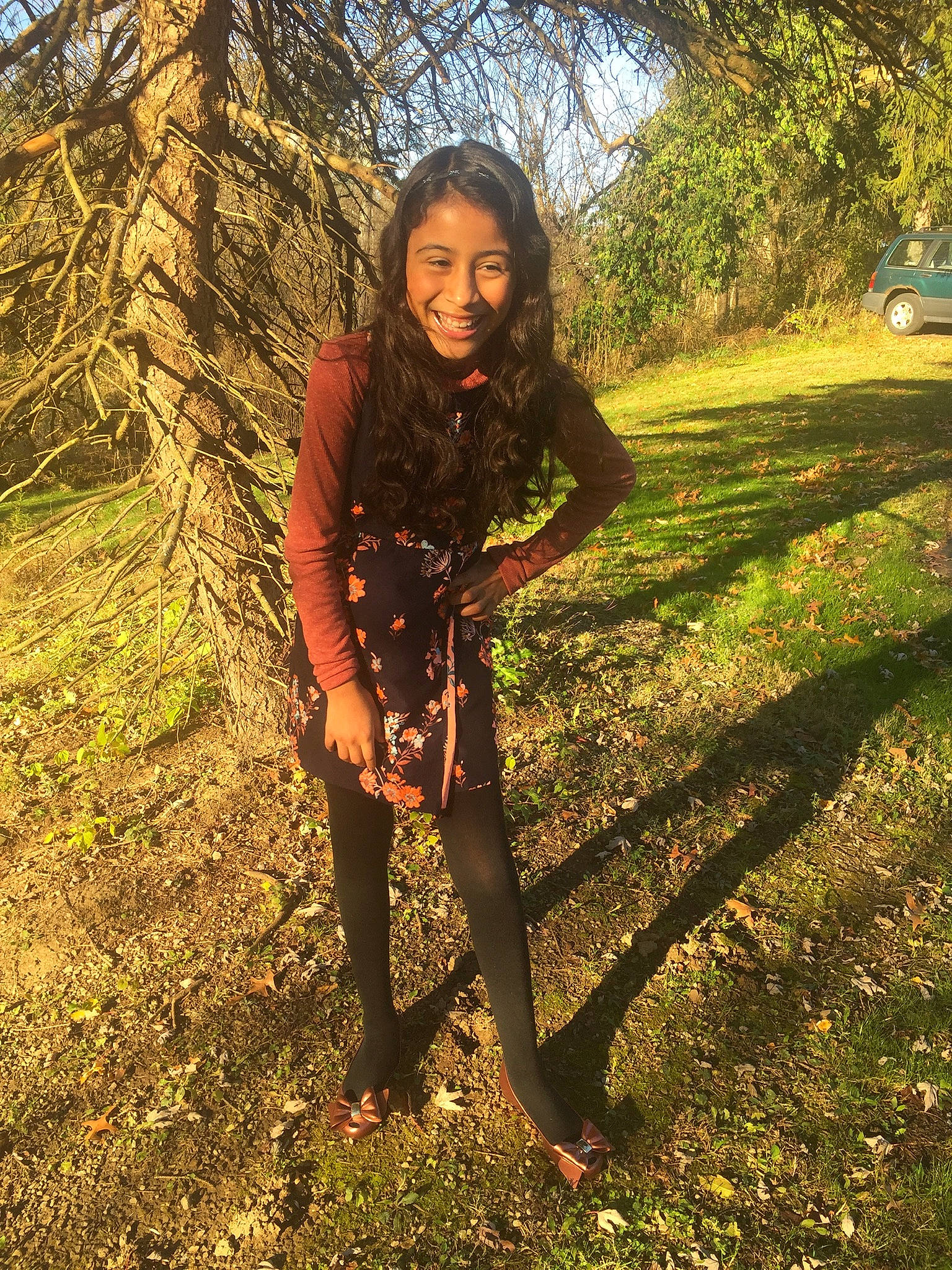 Janel is registered to the contest to win money with this photo: blond, boot, fawn, flash_photography, forest, grass, grassland, hair, happy, human_leg, joy, knee, long_hair, people_in_nature, person, plant, recreation, smile, tints_and_shades, tree