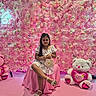 Amalia Borges is registered to the contest to win money with this photo: child, girl, flower_wall, pink, teddy_bear, heart_pillow, happy_mothers_day, dress, purse, sitting, smile, indoor, decor, footwear, toy, celebration, cute, portrait, happy, event