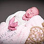 newborn, baby, sleeping, blanket, pink, soft, wrapped, infant, peaceful, portrait, cute, basket, cozy, resting, child, studio, pose, skin, head, small