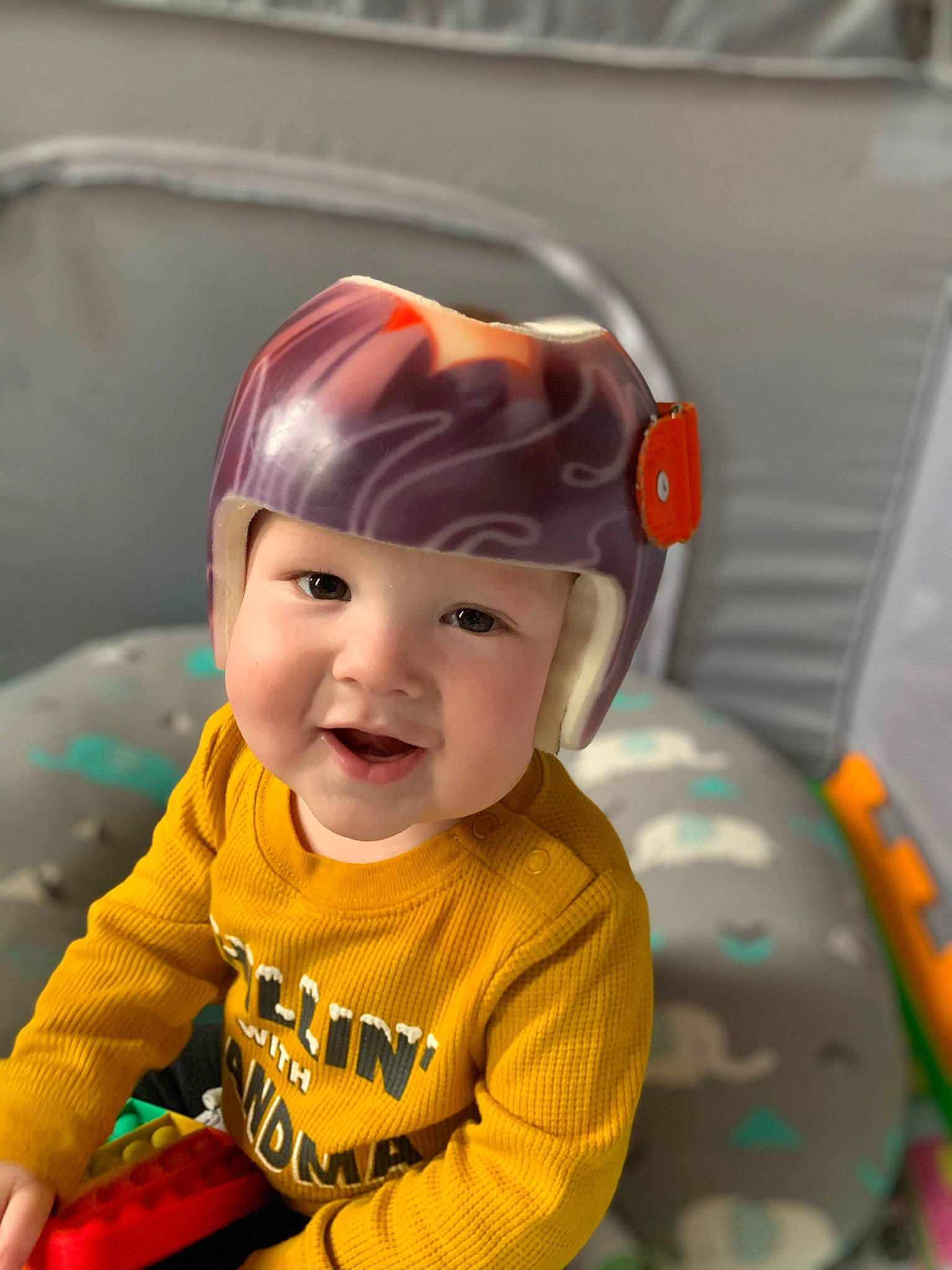Noah joined the competition — help win amazing prizes! baby, baby_laughing, baby_toddler_clothing, baseball_cap, cap, child, clothing, costume_hat, eye, face, fashion_accessory, fun, happy, head, headwear, person, personal_protective_equipment, sitting, skin, sleeve