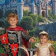 Aurora joined the competition — help win amazing prizes! child, children, knight, princess, castle, costume, dress, shield, sword, wand, magic, sparkle, barefoot, smile, portrait, fantasy, flower, greenery, cape, tiara