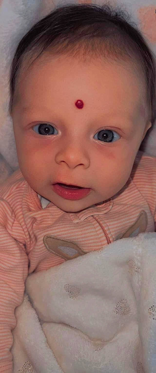 Alayna joined the competition — help win amazing prizes! baby, baby_toddler_clothing, cheek, child, chin, eye, eyebrow, eyelash, finger, human_body, iris, lip, mouth, nose, person, pink, product, skin, sleeve, smile