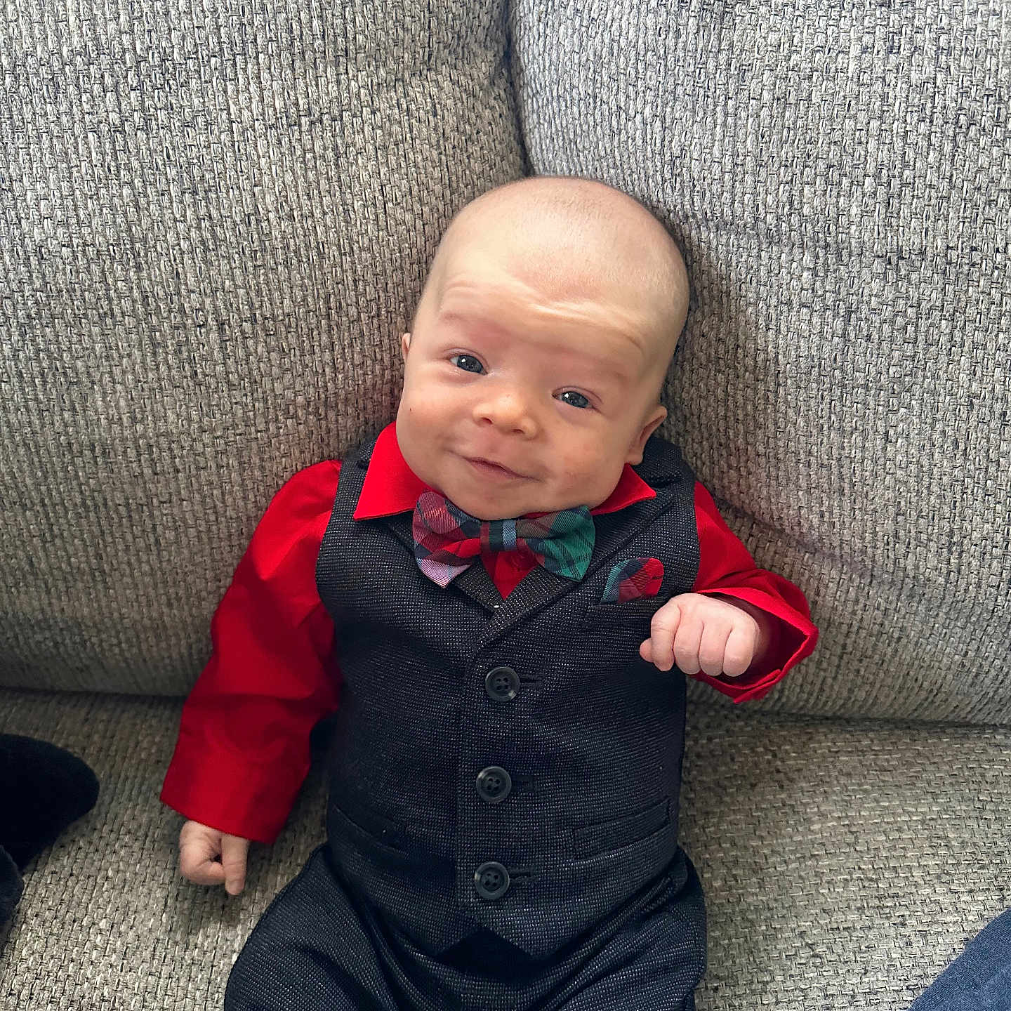 Michael joined the competition — help win amazing prizes! accessories, baby, blazer, clothing, coat, couch, face, formalwear, furniture, head, jacket, jeans, knitwear, pants, person, photography, portrait, suit, tie, vest