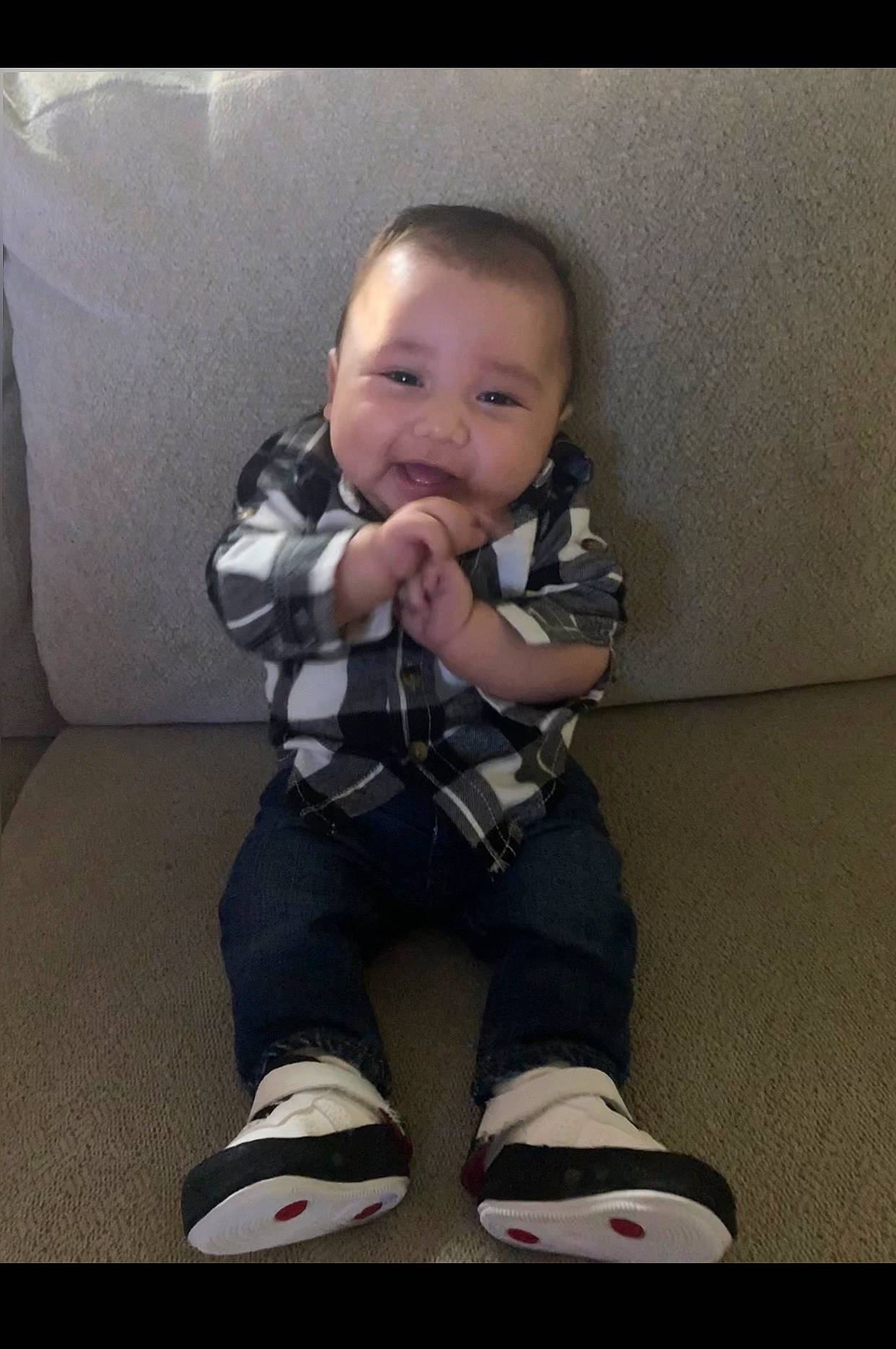 Jesiah joined the competition — help win amazing prizes! ankle, baby, baby_toddler_clothing, balance, cheek, child, comfort, cool, elbow, finger, knee, outdoor_shoe, person, shoe, sitting, sock, thumb, toddler, walking_shoe