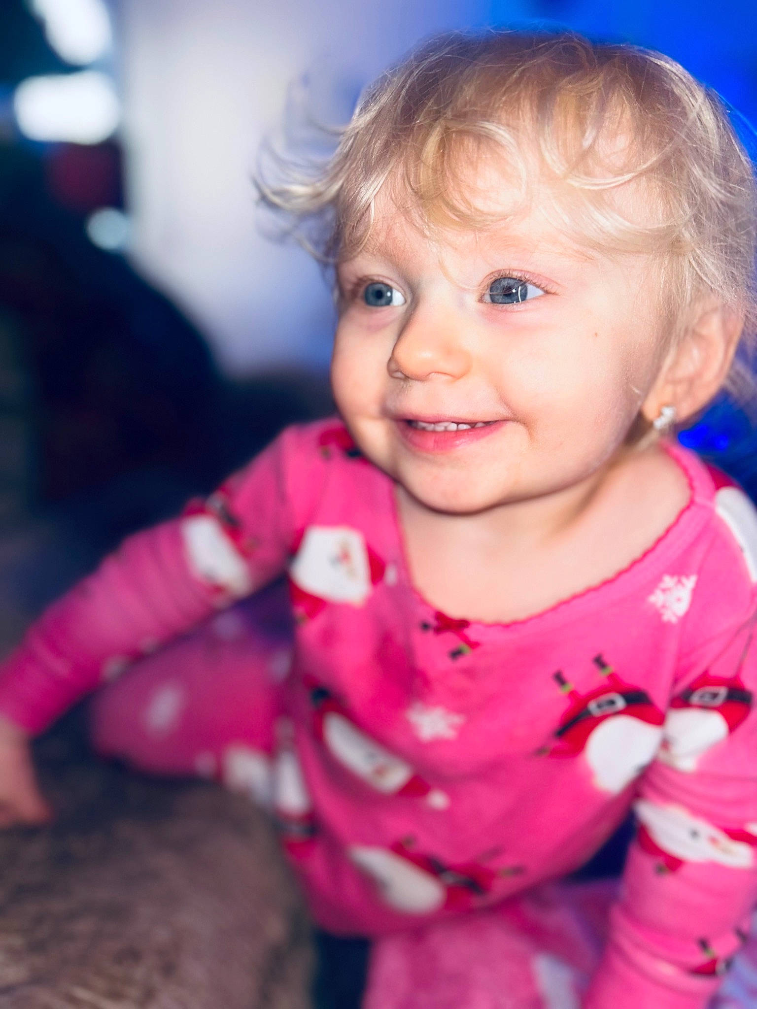 Paisley joined the competition — help win amazing prizes! baby, baby_toddler_clothing, blue, cheek, chin, dress, eye, facial_expression, flash_photography, fun, happy, head, iris, joy, lip, nose, person, pink, skin, sleeve