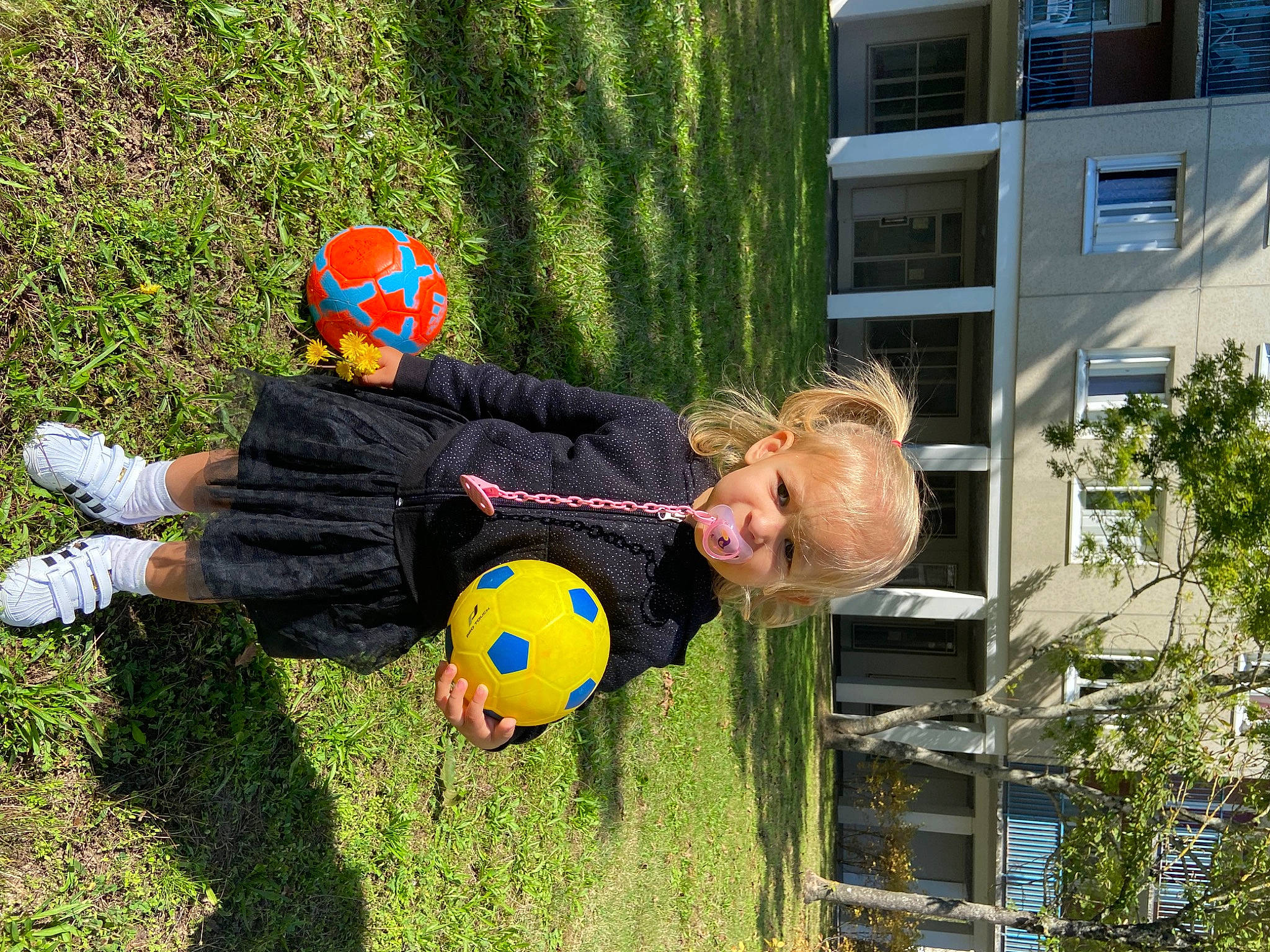Louna participe au concours pour gagner de l'argent avec cette photo : ball, ball_game, football, football_player, fun, grass, lawn, leisure, people_in_nature, person, plant, player, playing_sports, soccer, soccer_ball, sports, sports_equipment, sports_toy, toy, tree