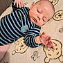 Charles is registered to the contest to win money with this photo: baby, bear_pattern, bee_pattern, blanket, child, closed_eyes, comfortable, cozy, cute, head, indoors, infant, pajamas, peaceful, portrait, resting, sleeping, small_hand, soft_texture, striped_clothing