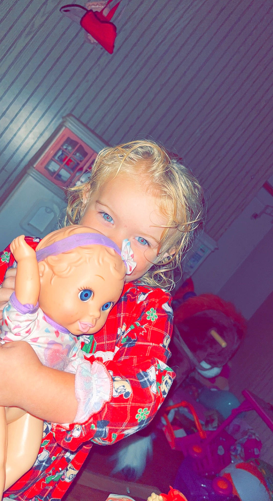 Braylee joined the competition — help win amazing prizes! baby_toddler_clothing, cheek, child, doll, event, fun, happy, human_body, lap, magenta, mouth, pattern, person, pink, room, sitting, skin, toddler, toy