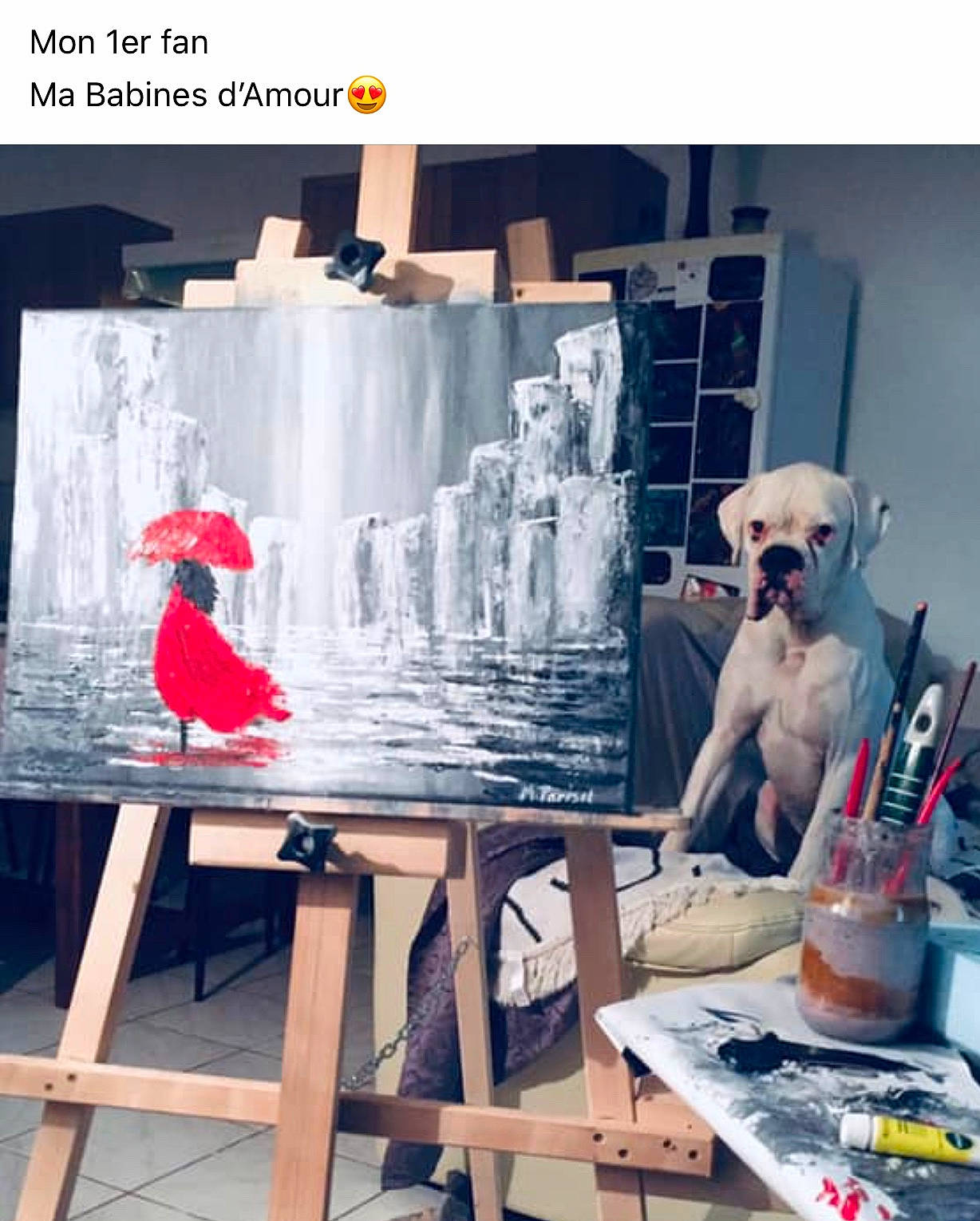 Michto participe au concours pour gagner de l'argent avec cette photo : art, canidae, companion_dog, furniture, illustration, interior_design, non_sporting_group, sporting_group, square, table, visual_arts
