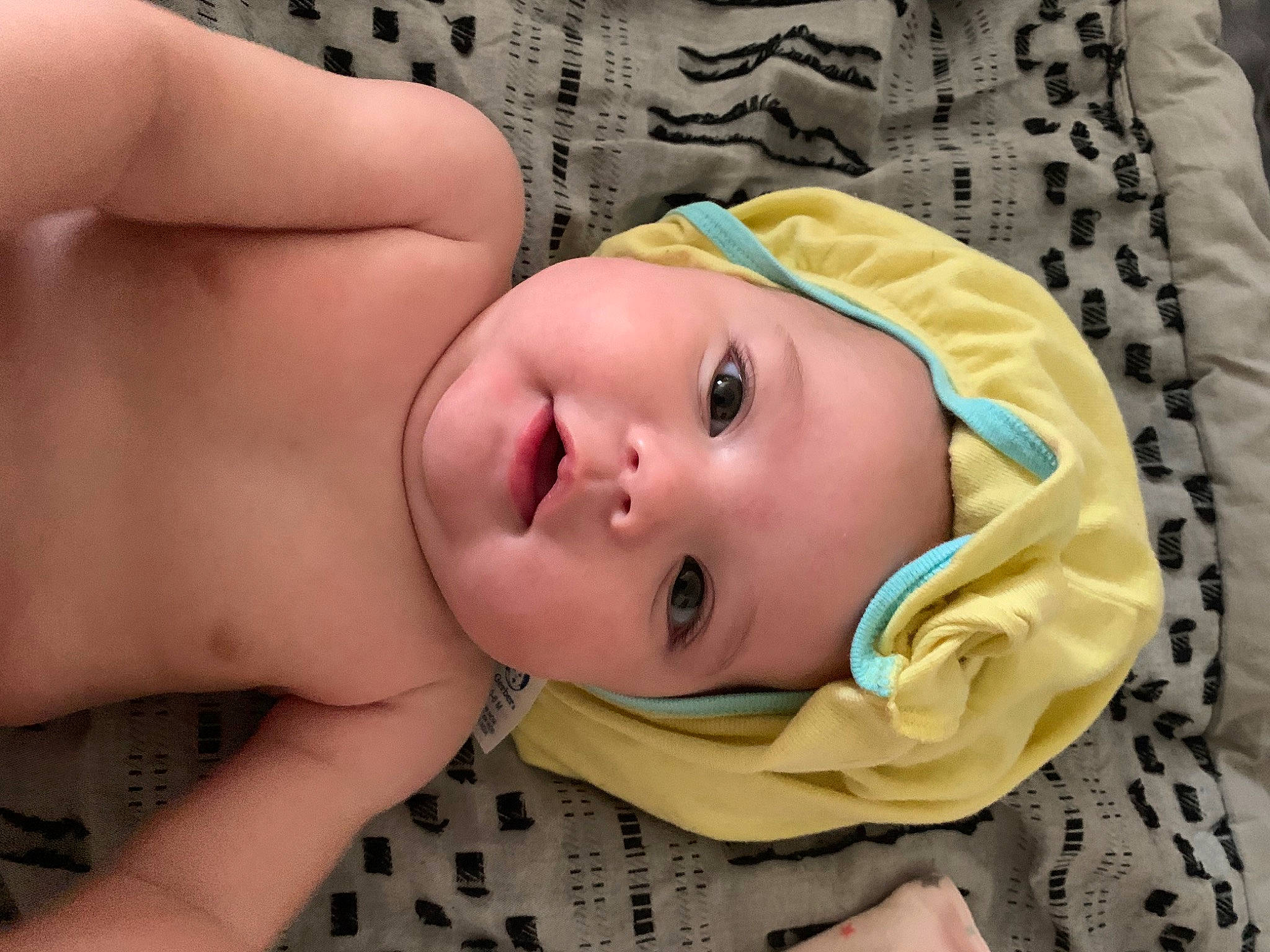 Daphne joined the competition — help win amazing prizes! baby, baby_safety, baby_toddler_clothing, cheek, chest, child, chin, comfort, eye, eyebrow, eyelash, head, headgear, headwear, iris, linens, lip, mouth, nose, person