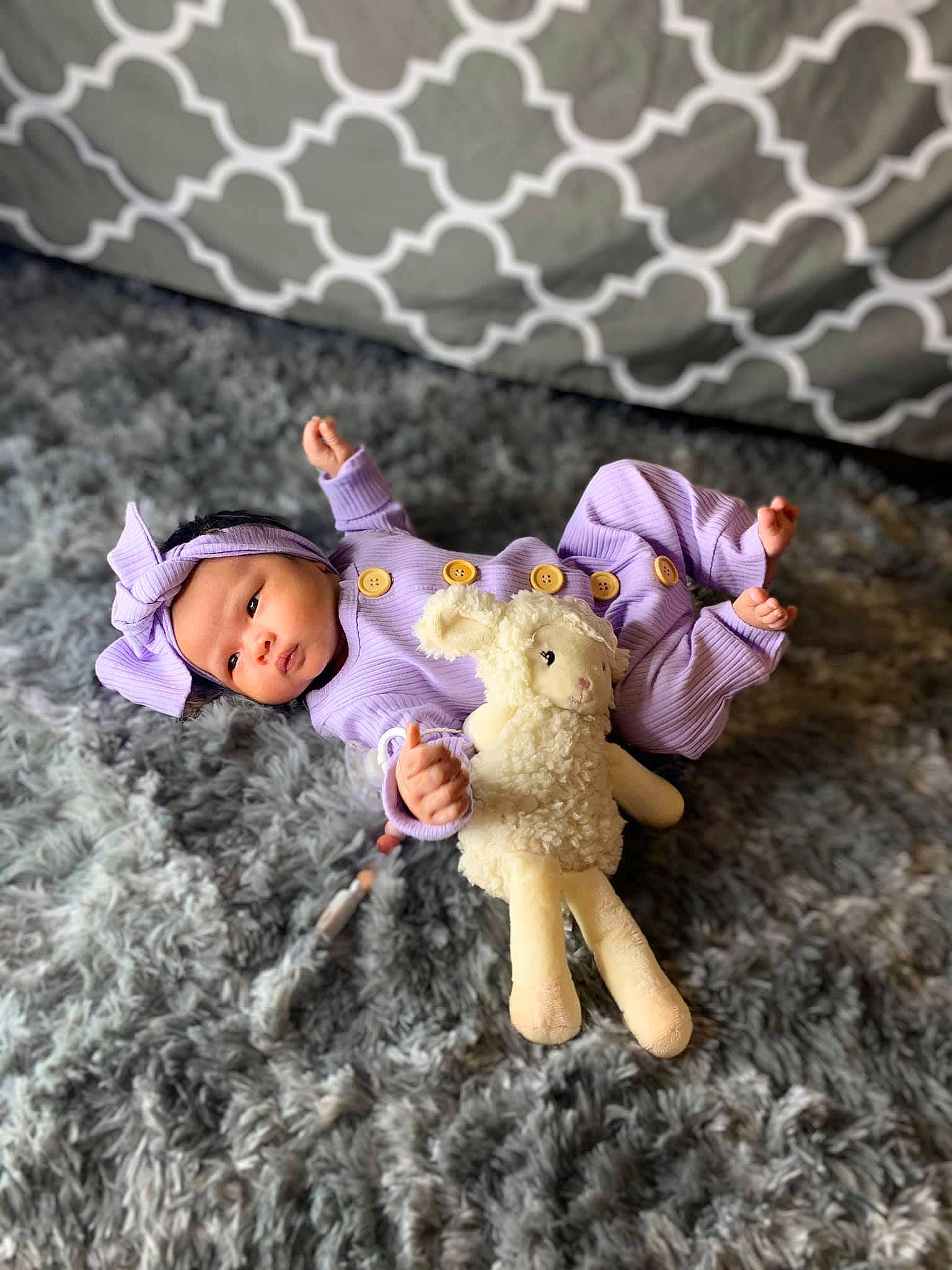Avalyn joined the competition — help win amazing prizes! child, doll, fawn, fictional_character, figurine, headwear, pattern, person, plant, plush, purple, stuffed_toy, toy, tree, violet, wool