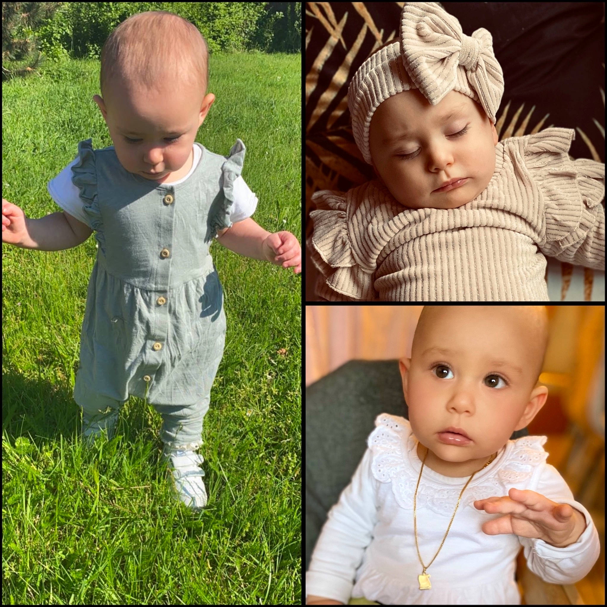 Lorena a rejoint le concours — aidez-le/la à gagner de superbes lots ! baby, baby_toddler_clothing, cheek, clothing, eye, eyelash, face, facial_expression, grass, hairstyle, happy, head, headwear, human, nose, outerwear, person, plant, product, skin