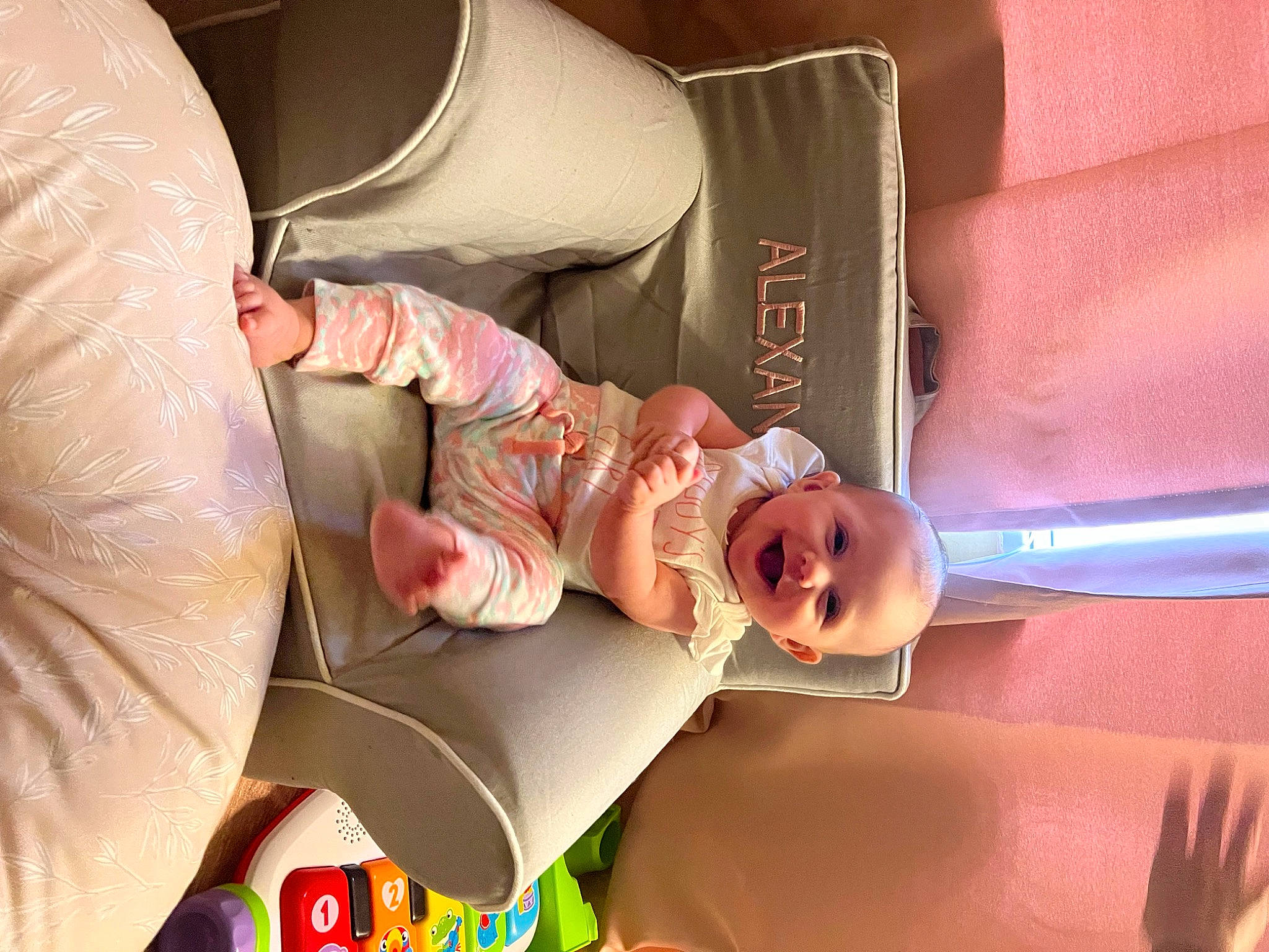 Alexandra is registered to the contest to win money with this photo: baby, baby_products, baby_toddler_clothing, car_seat, child, comfort, family_car, finger, fun, happy, hat, health_care, orange, peach, person, room, service, smile, sunglasses, thumb