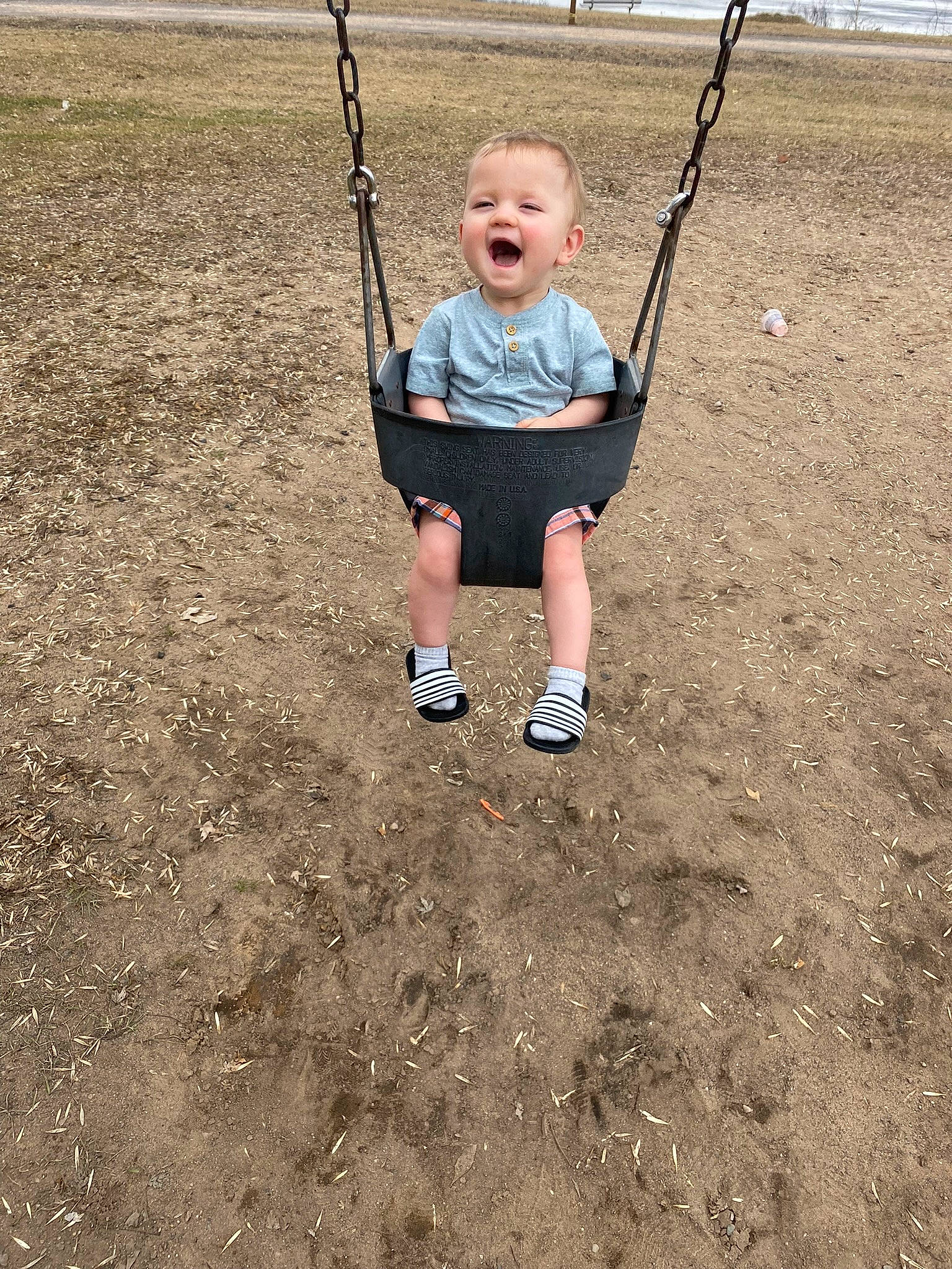 Jaxson joined the competition — help win amazing prizes! baby, baby_toddler_clothing, child, city, electric_blue, fun, grass, happy, leisure, outdoor_play_equipment, people_in_nature, person, play, playground, recreation, shorts, sleeve, soil, swing, t_shirt