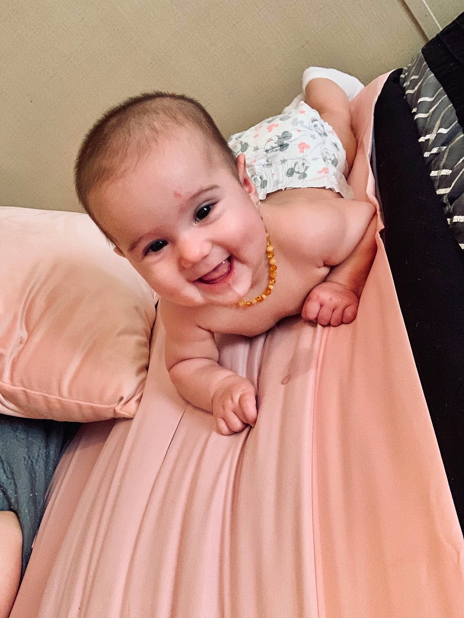 Blakeleigh joined the competition — help win amazing prizes! baby, baby_toddler_clothing, blond, cheek, child, child_model, day_dress, dress, embellishment, joy, one_piece_garment, peach, person, pink, ruffle, skin, toddler