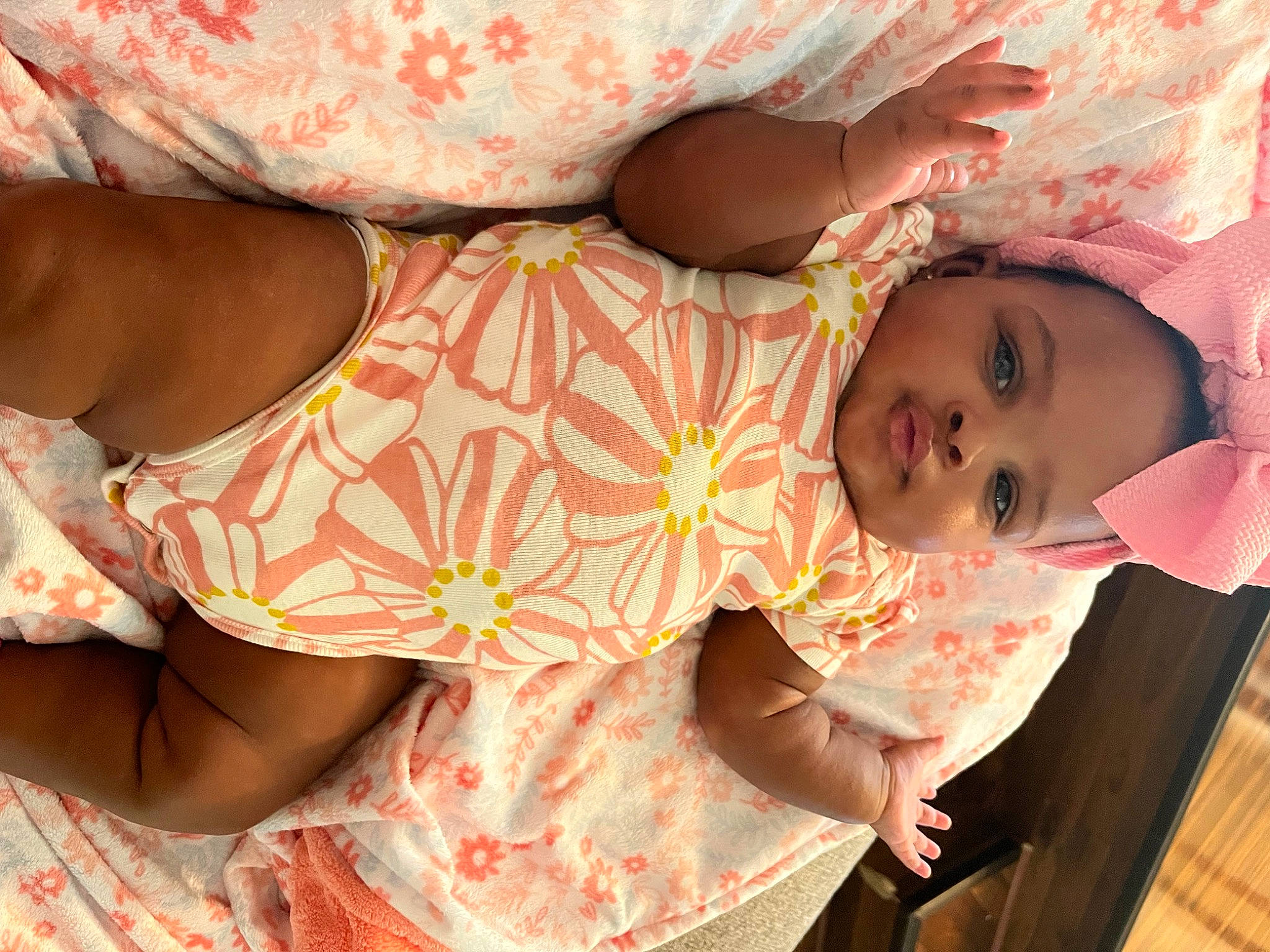 Icelyn joined the competition — help win amazing prizes! arm, baby, baby_toddler_clothing, beauty, dress, finger, hand, happy, human_body, human_leg, leg, organ, pattern, person, pink, skin, sleeve, textile, thigh, toddler