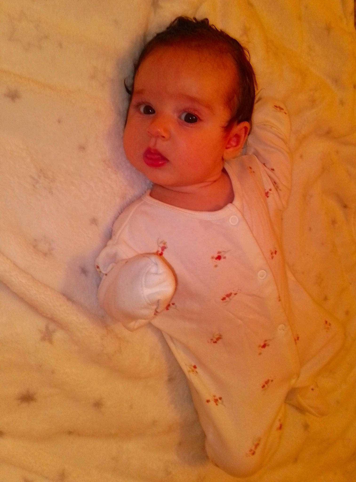 Amira joined the competition — help win amazing prizes! baby, baby_toddler_clothing, cheek, child, chin, comfort, eye, eyebrow, face, head, iris, linens, lip, neck, nose, peach, person, sleeve, textile, toddler